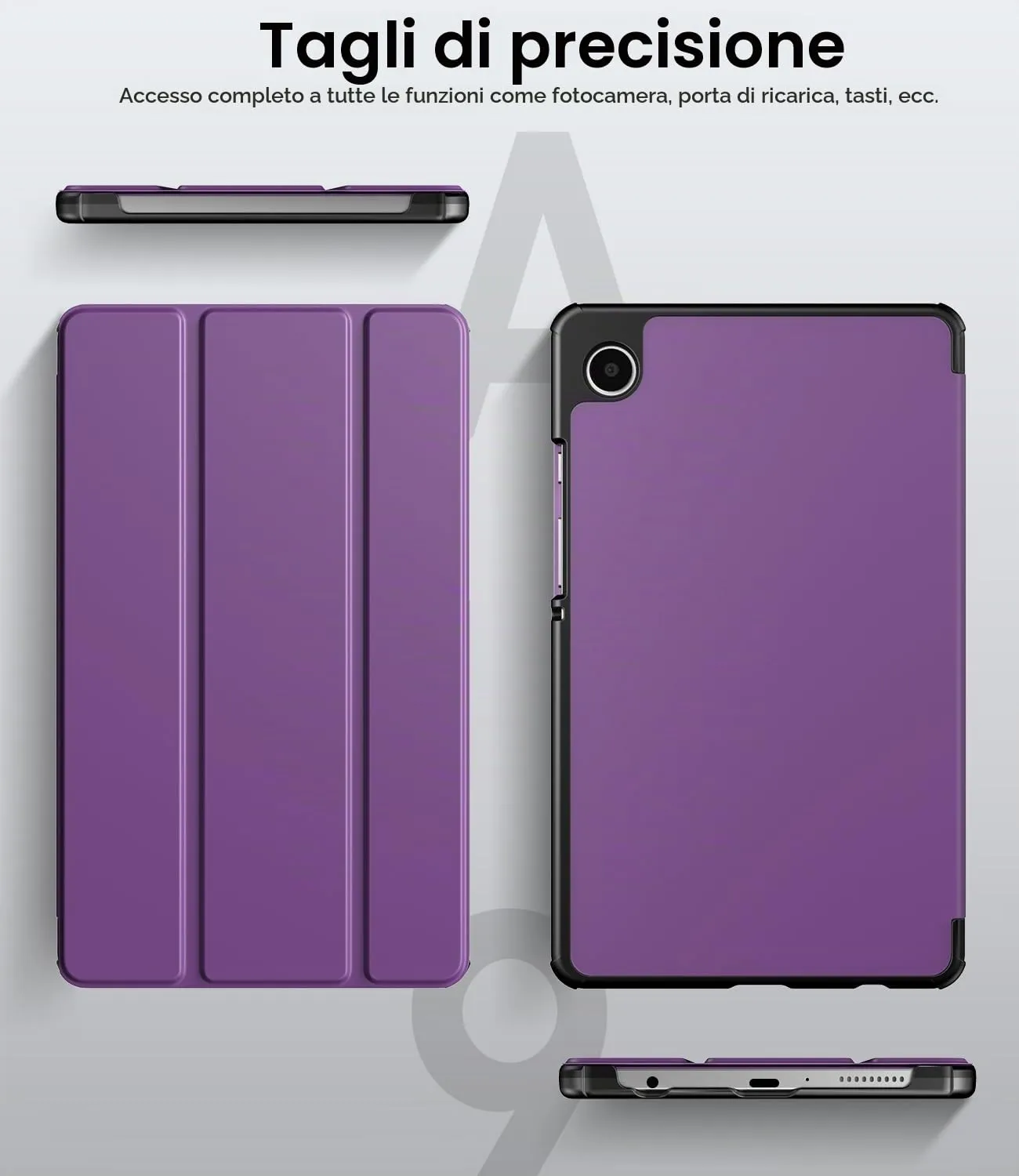 TiMOVO Cover per Samsung Galaxy Tab A11/A9 8,7 Pollici, Viola Scuro - immagine 6