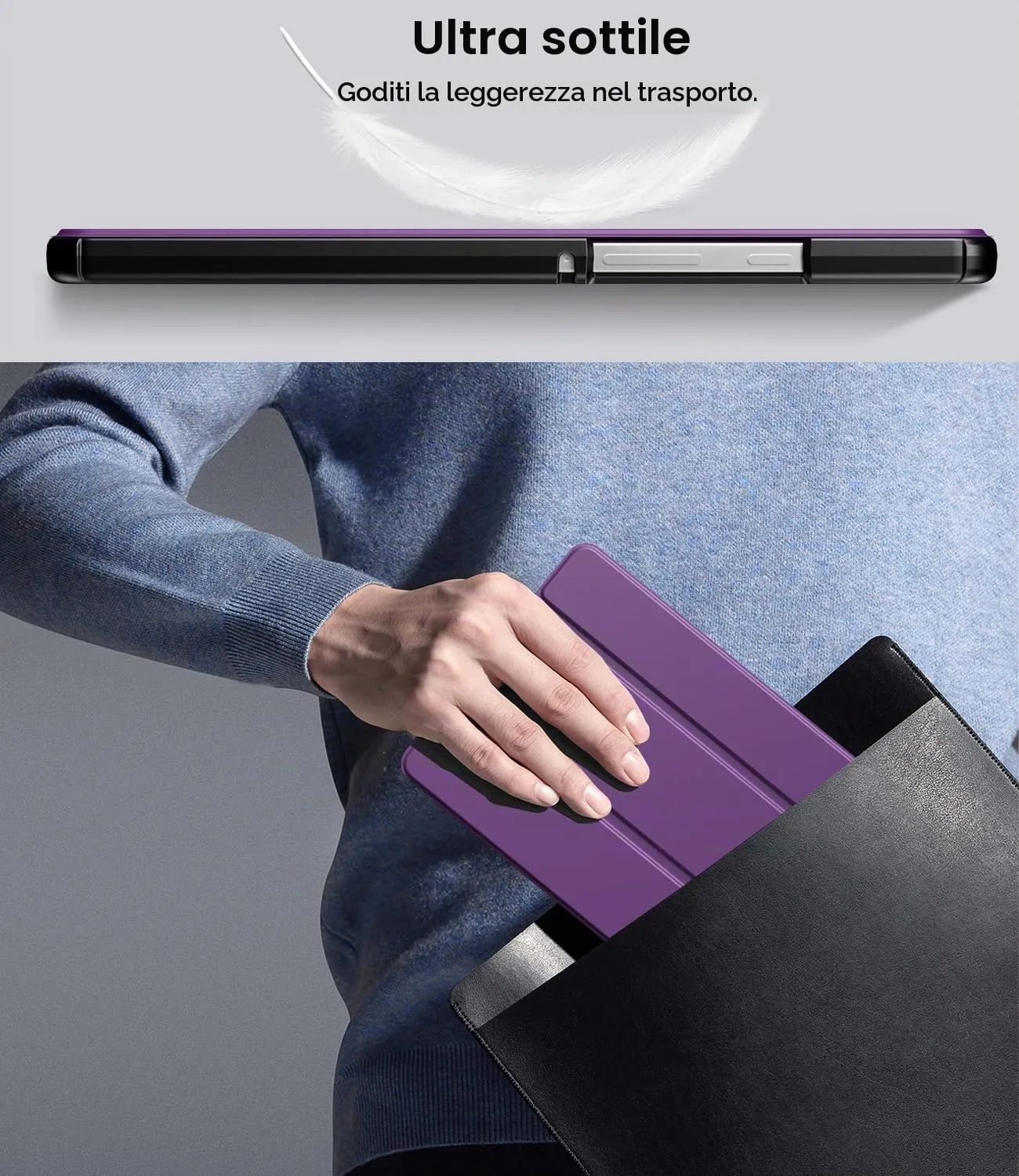 TiMOVO Cover per Samsung Galaxy Tab A11/A9 8,7 Pollici, Viola Scuro - immagine 7