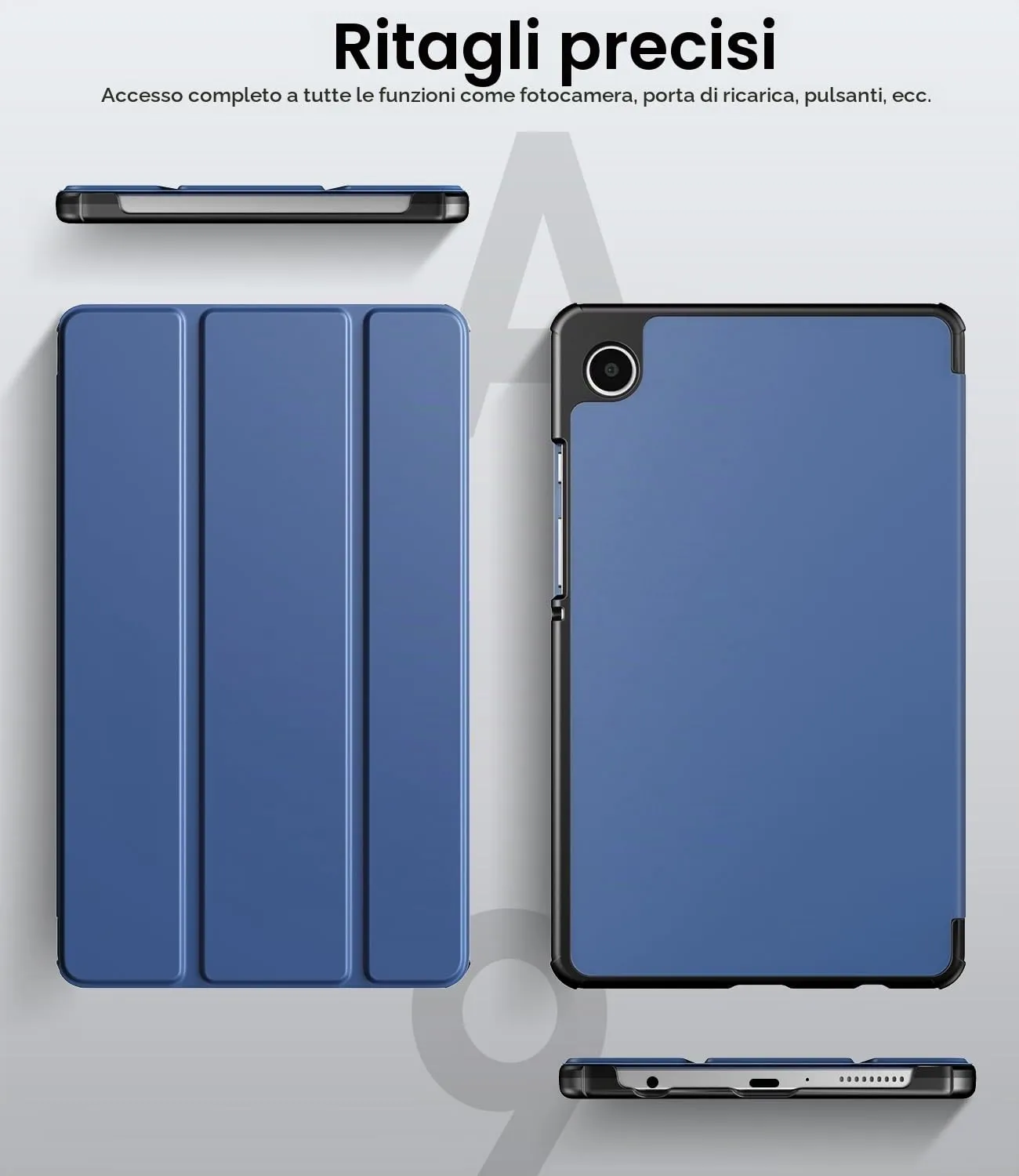 TiMOVO Cover per Samsung Galaxy Tab A11/A9 8,7 Pollici, Blu Marino - immagine 6