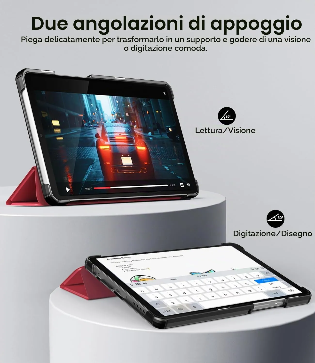 TiMOVO Cover per Samsung Galaxy Tab A11/A9 8,7 Pollici, Vino Rosso - immagine 3