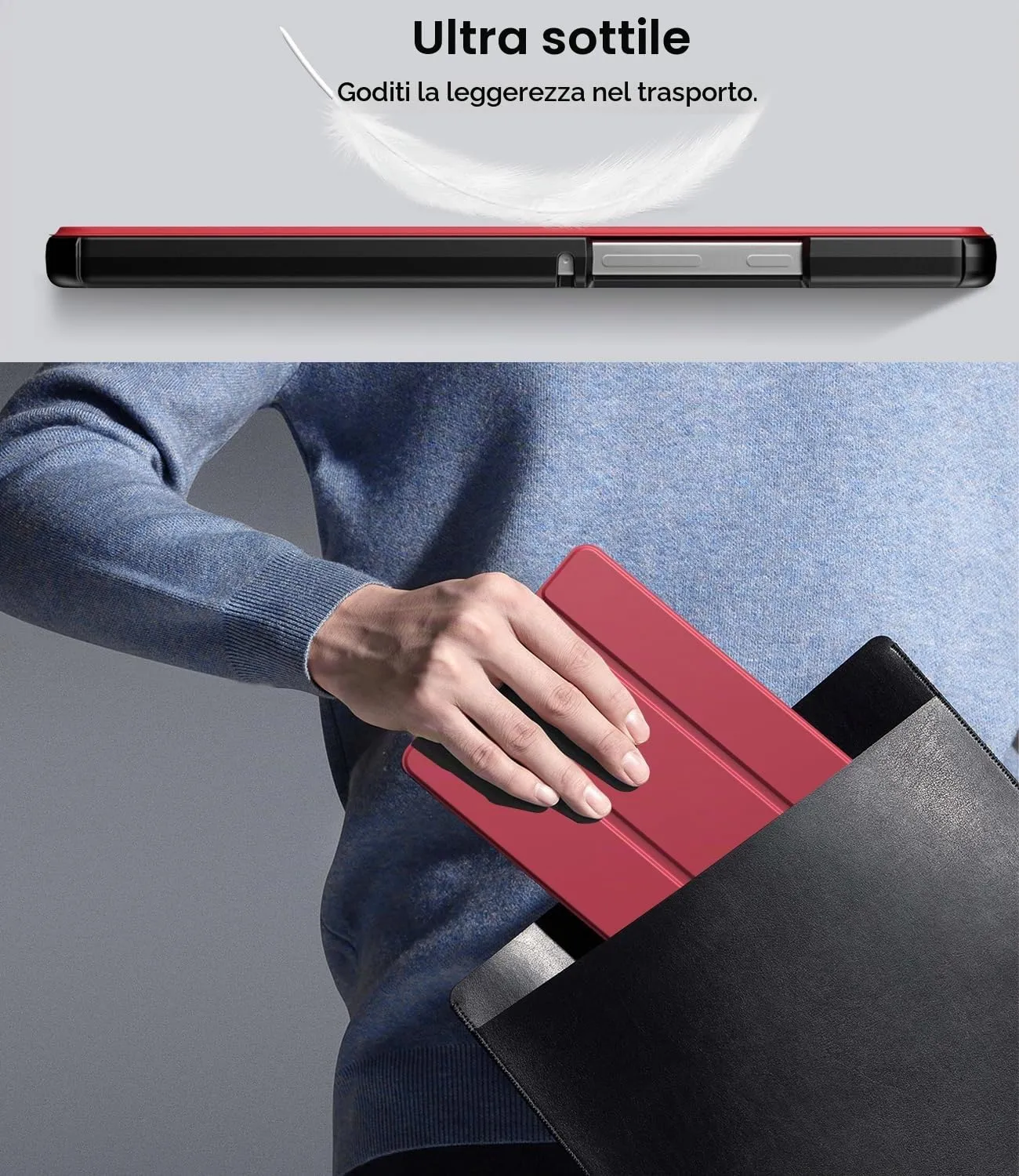 TiMOVO Cover per Samsung Galaxy Tab A11/A9 8,7 Pollici, Vino Rosso - immagine 7