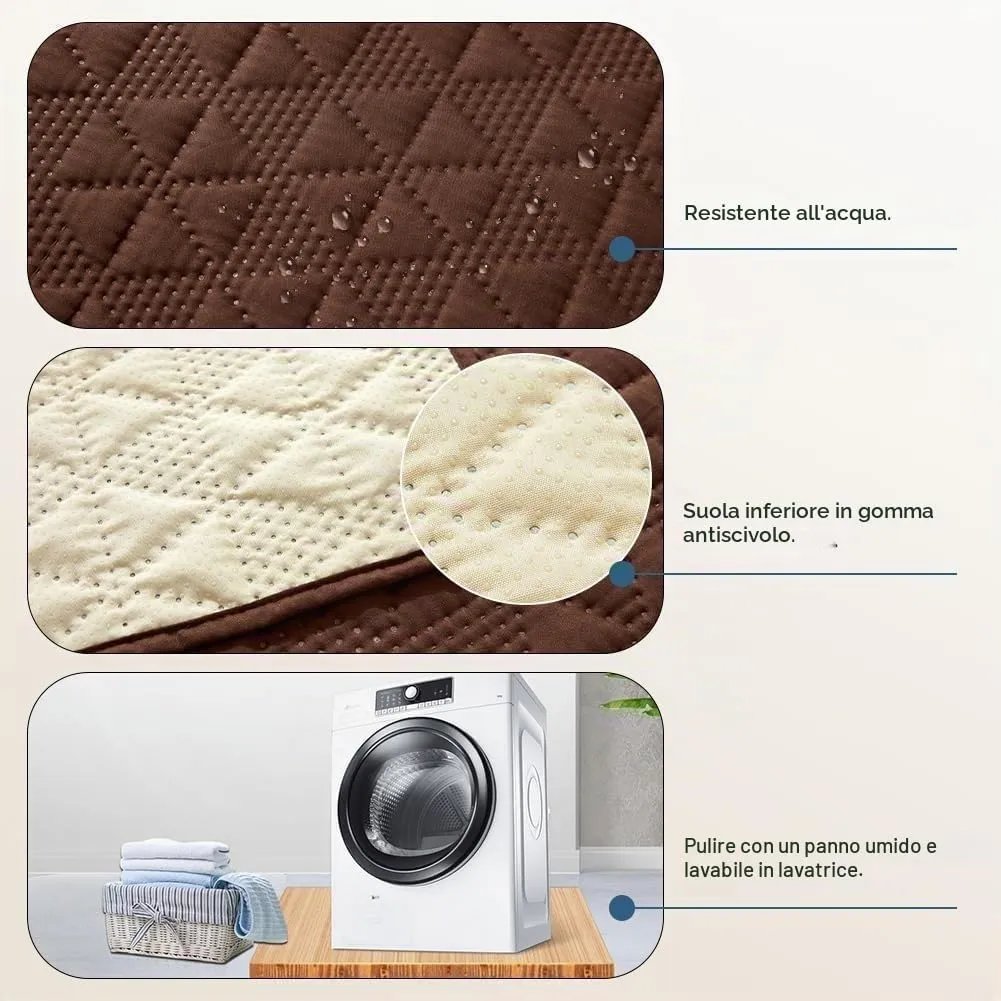 Taiyang Copridivano per Cani impermeabile, Coperta impermeabile per cani, protezione per mobili per bambini, bambini, cane, gatto, Fondo antiscivolo (Caffè, 173-208cm(1 Pack)) - immagine 3