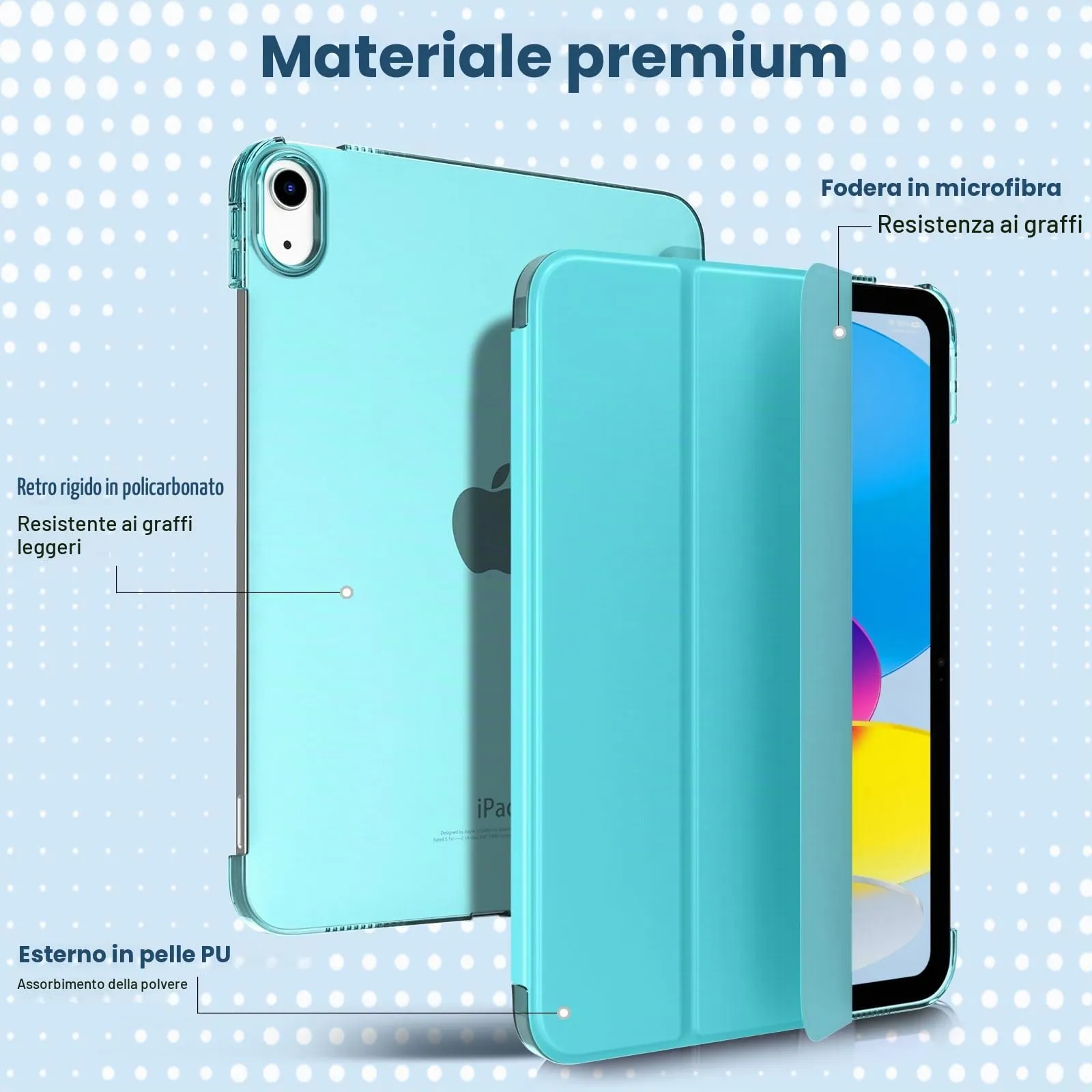 TiMOVO Cover Custodia per iPad A16 11"/iPad 10 Gen 10,9", Azzuro - immagine 3
