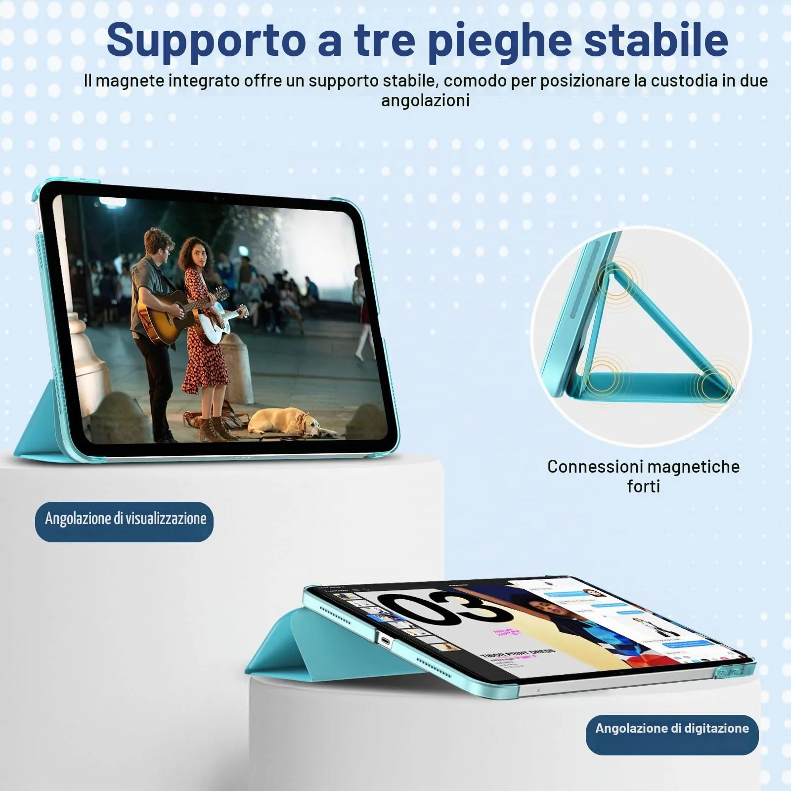 TiMOVO Cover Custodia per iPad A16 11"/iPad 10 Gen 10,9", Azzuro - immagine 5
