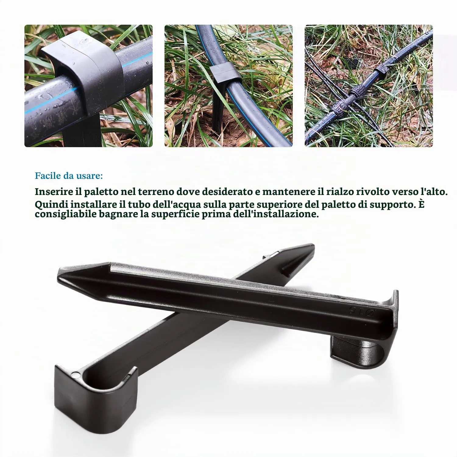 VooGenzek 35 Pezzi 16mm Picchetti di Supporto per Irrigazione a Goccia, Supporto per Gocciolamento, Supporto per Tubo Irrigazione Picchetti in Plastica, per Tubo 16mm, per Ortaggi, Piante o Aiuole - immagine 5
