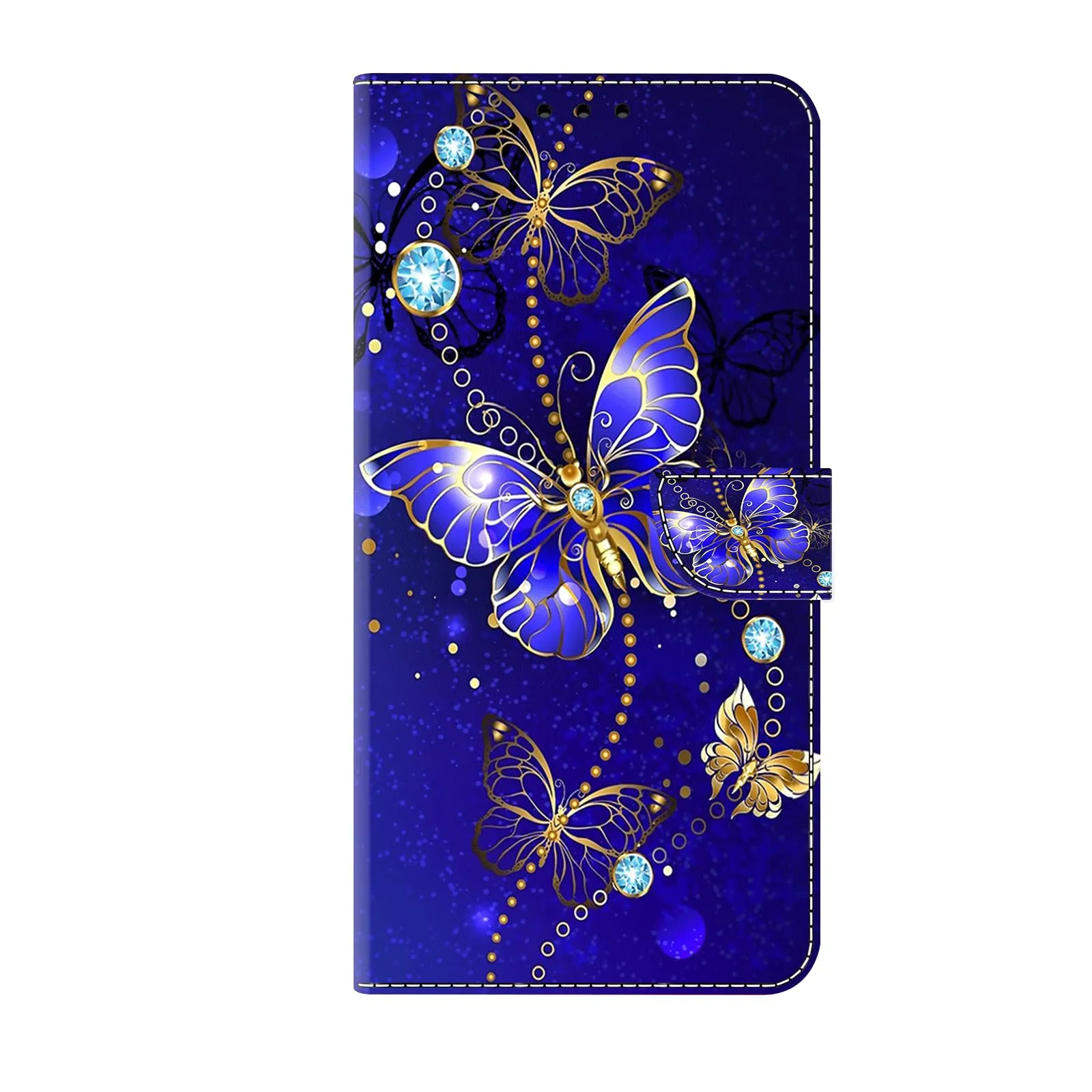 Tivenfezk Nadoli Custodia PU Pelle per Samsung Galaxy A25 5G,Colorato Dipinto Blu Farfalla Porta Carte Magnetico Portafoglio Protettiva Cover - immagine 1