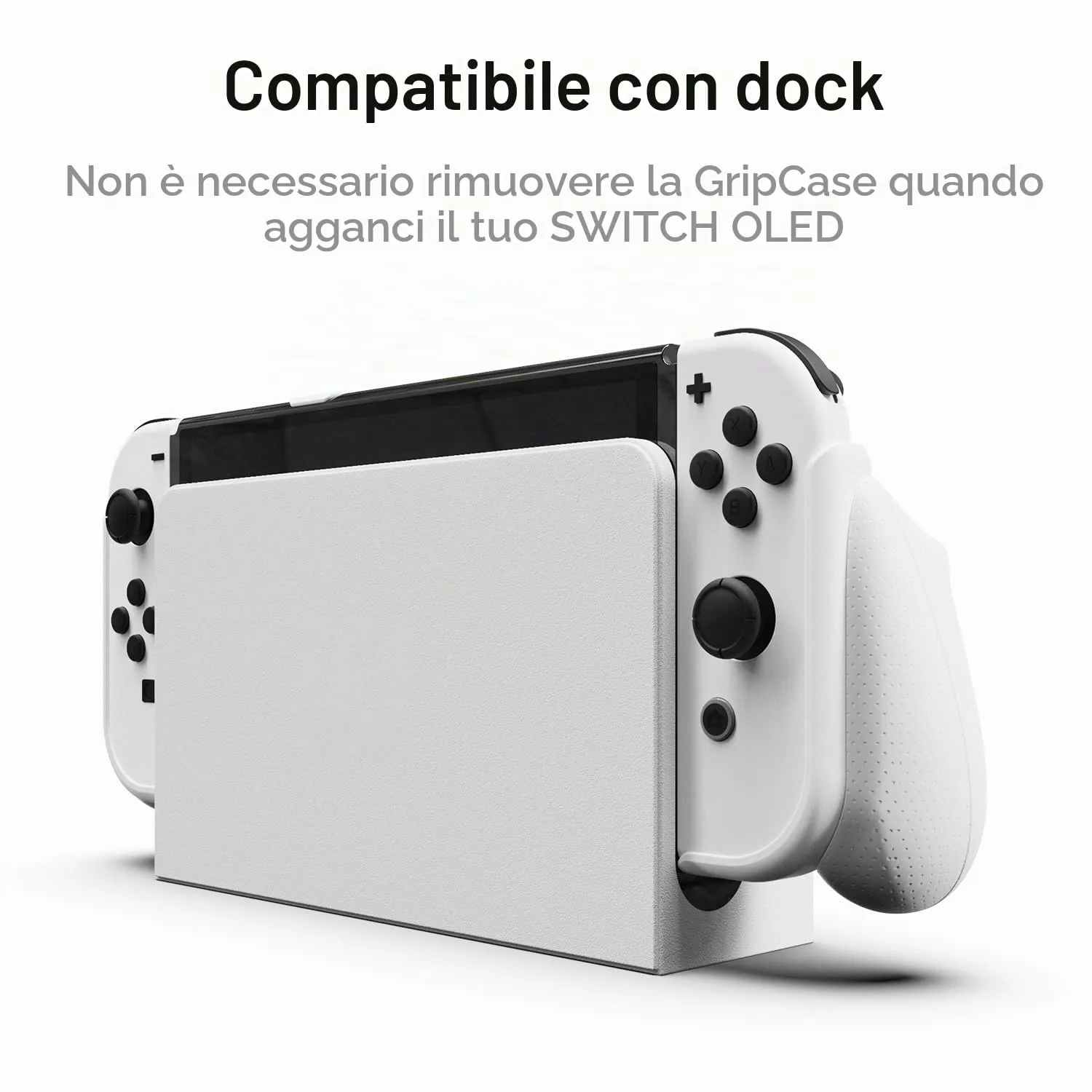 Skull & Co. NeoGrip for Nintendo Switch OLED and Regular Model: An Ergonomic Grip Hard Shell with Replaceable Grips [to fit All Hands Sizes] [No Carrying Case] - OLED White - immagine 6