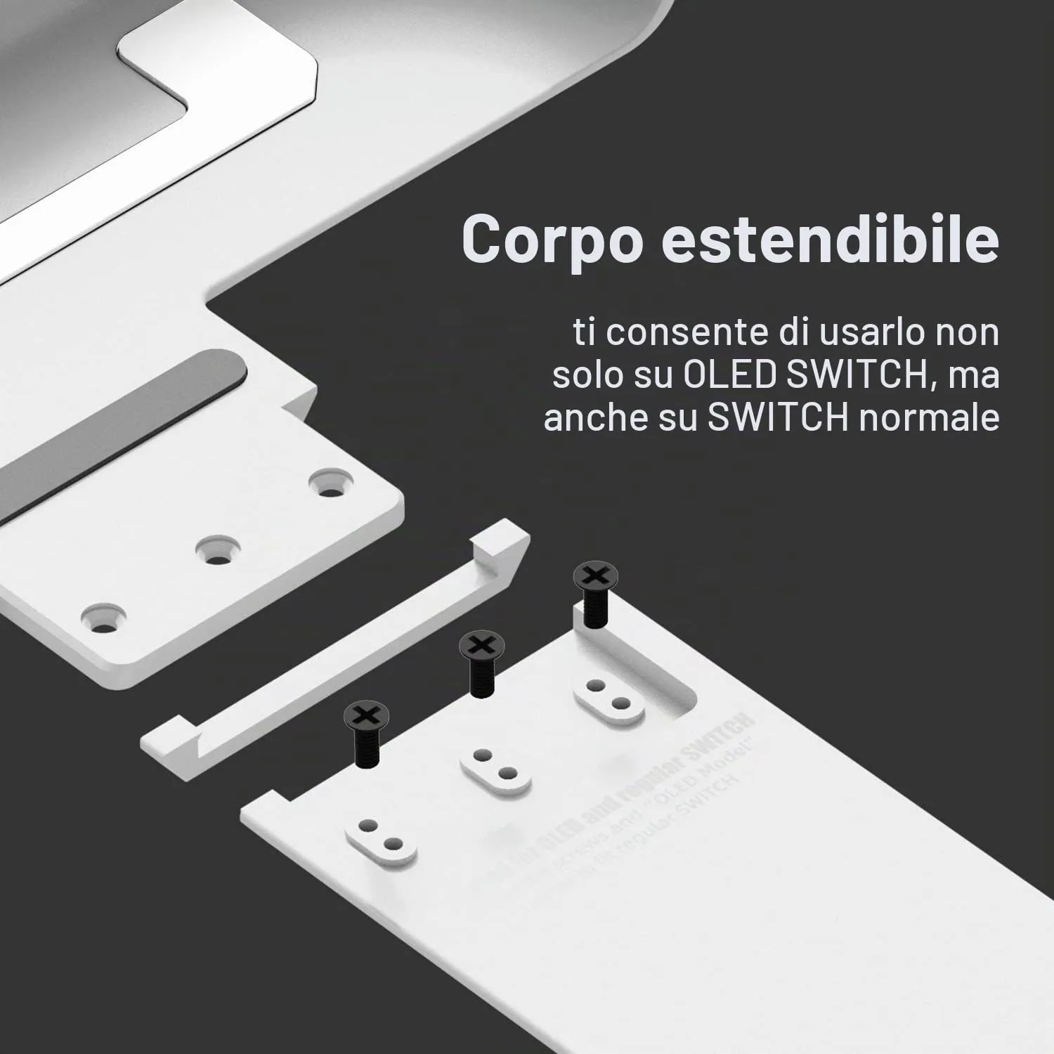 Skull & Co. NeoGrip for Nintendo Switch OLED and Regular Model: An Ergonomic Grip Hard Shell with Replaceable Grips [to fit All Hands Sizes] [No Carrying Case] - OLED White - immagine 7