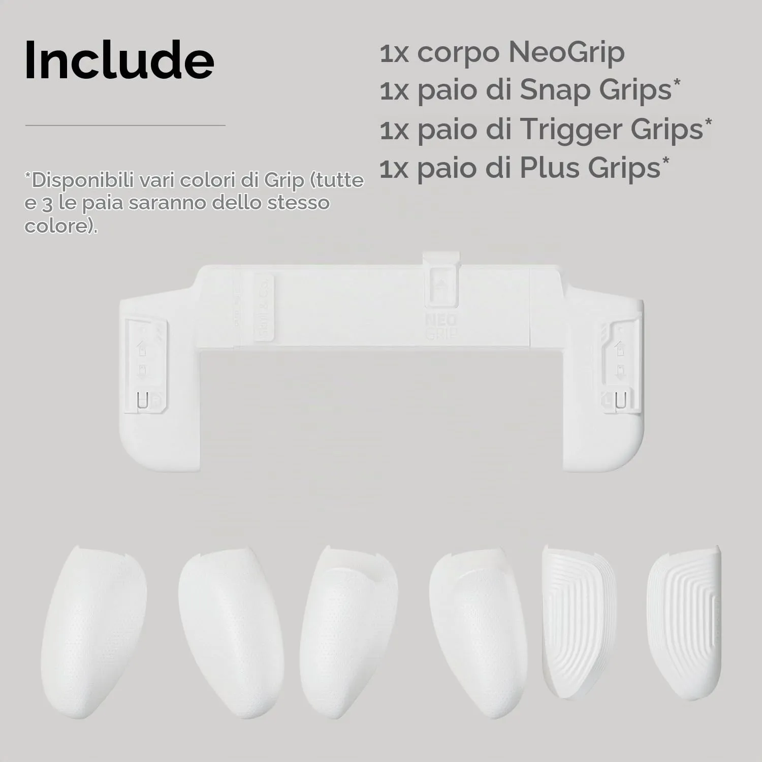 Skull & Co. NeoGrip for Nintendo Switch OLED and Regular Model: An Ergonomic Grip Hard Shell with Replaceable Grips [to fit All Hands Sizes] [No Carrying Case] - OLED White - immagine 9