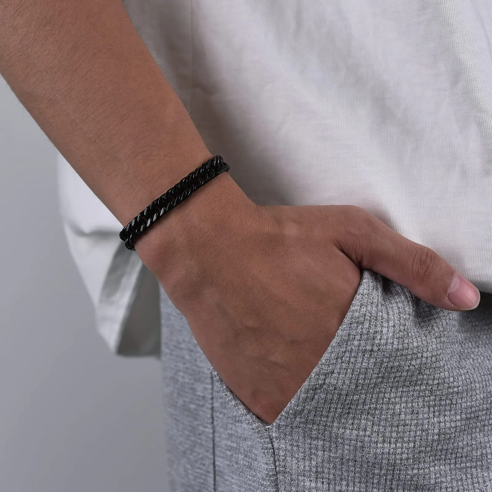 VGWON Bracciale Cubano in Acciaio Inox 316L per Uomo con Chiusura - immagine 6