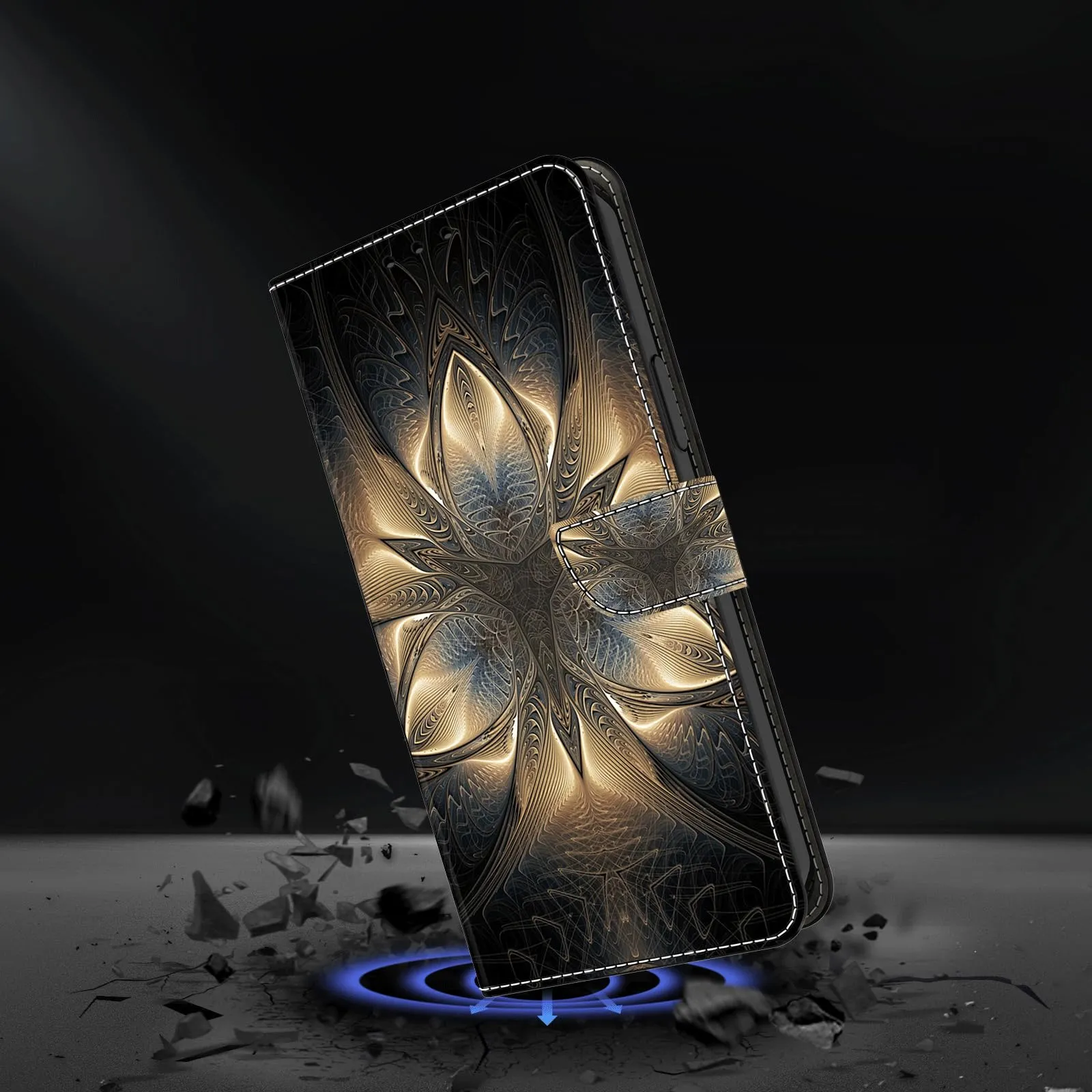 Tivenfezk Nadoli Custodia PU Pelle per Samsung Galaxy A05S,Colorato Dipinto Totem Fiore Porta Carte Magnetico Portafoglio Protettiva Cover - immagine 2