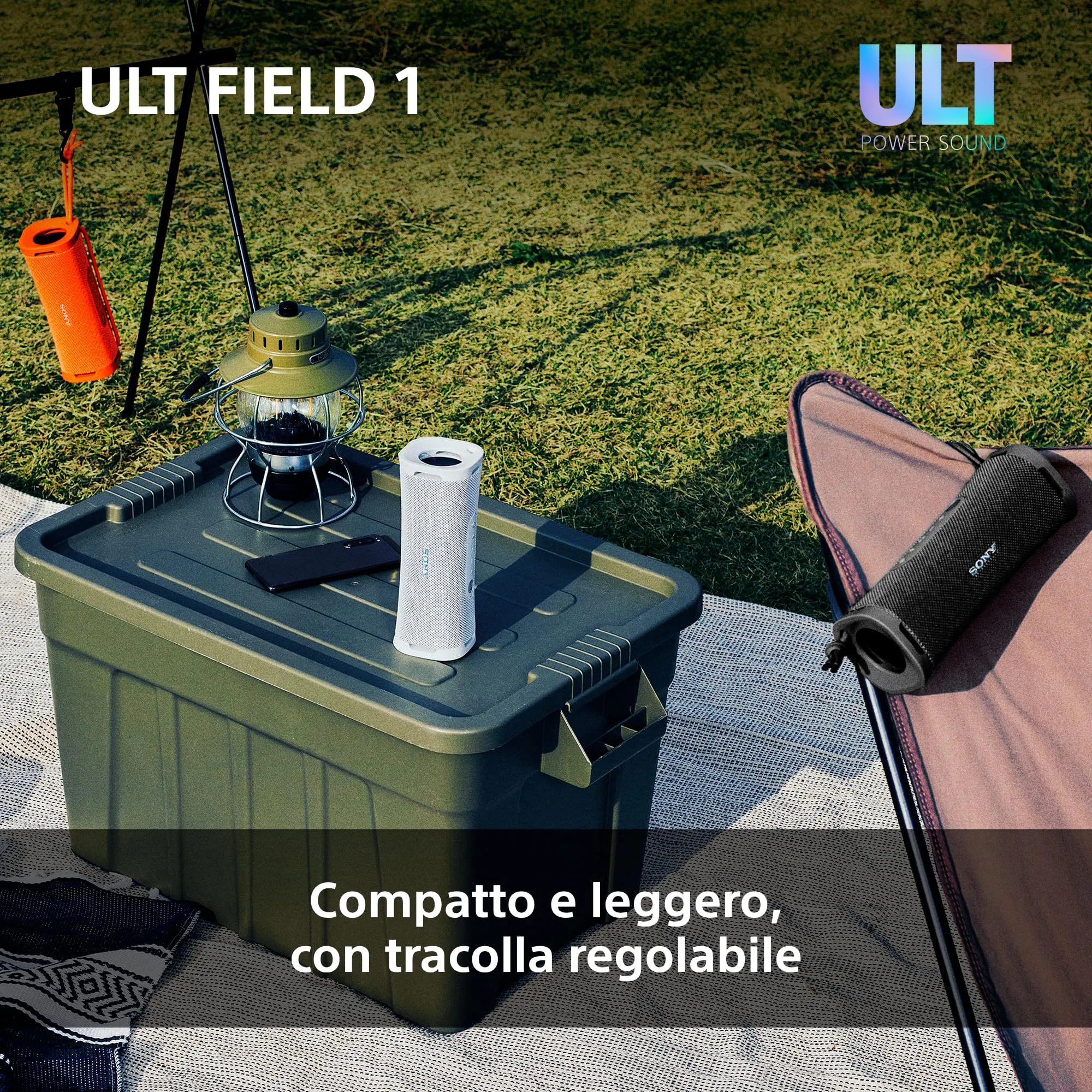 Sony ULT FIELD 1 | Speaker portatile wireless Bluetooth con ULT POWER SOUND, bassi profondi, IP67, impermeabile, antiurto, batteria da 12 ore, qualità chiamata chiara, viaggio - Forest Grey - immagine 6