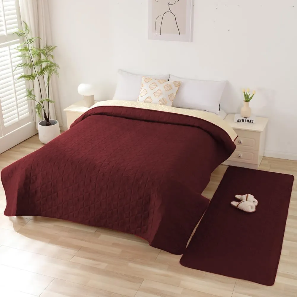 Taiyang Copridivano per Cani impermeabile, Coperta impermeabile per cani, protezione per mobili per bambini, bambini, cane, gatto, Fondo antiscivolo (Rosso Vivo, 173-208cm(1 Pack)) - immagine 2
