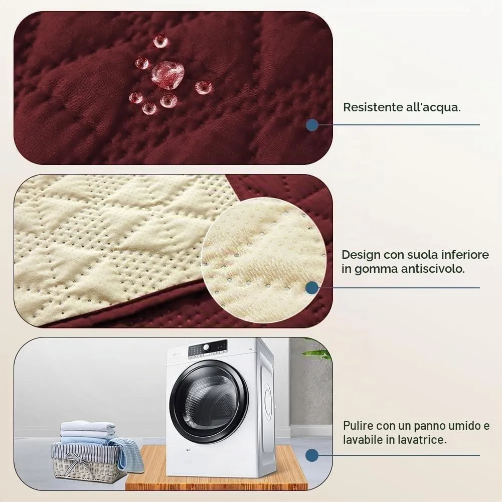 Taiyang Copridivano per Cani impermeabile, Coperta impermeabile per cani, protezione per mobili per bambini, bambini, cane, gatto, Fondo antiscivolo (Rosso Vivo, 173-208cm(1 Pack)) - immagine 3