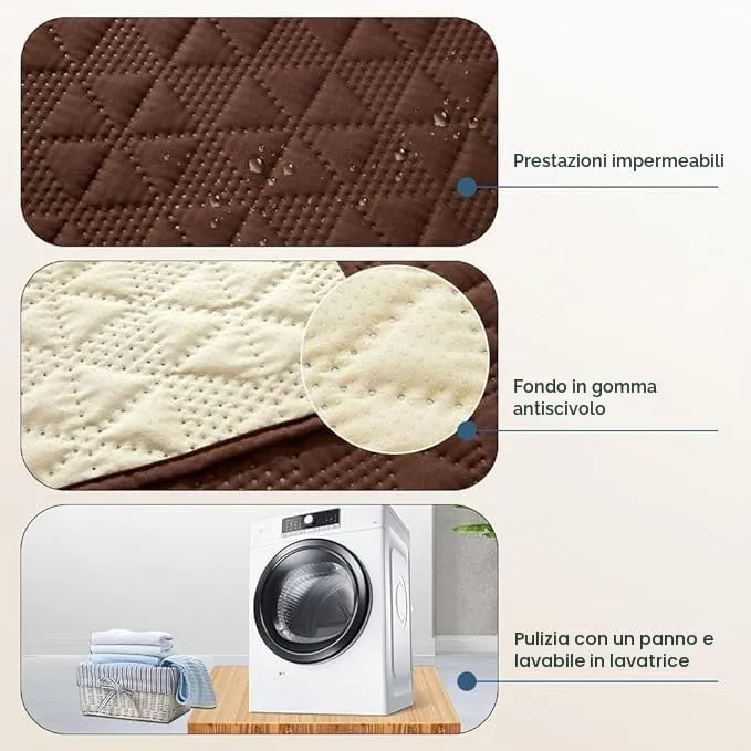 Taiyang Copridivano per Cani impermeabile, Coperta impermeabile per cani, protezione per mobili per bambini, bambini, cane, gatto, Fondo antiscivolo (Caffè, 76-180cm(1 Pack)) - immagine 3