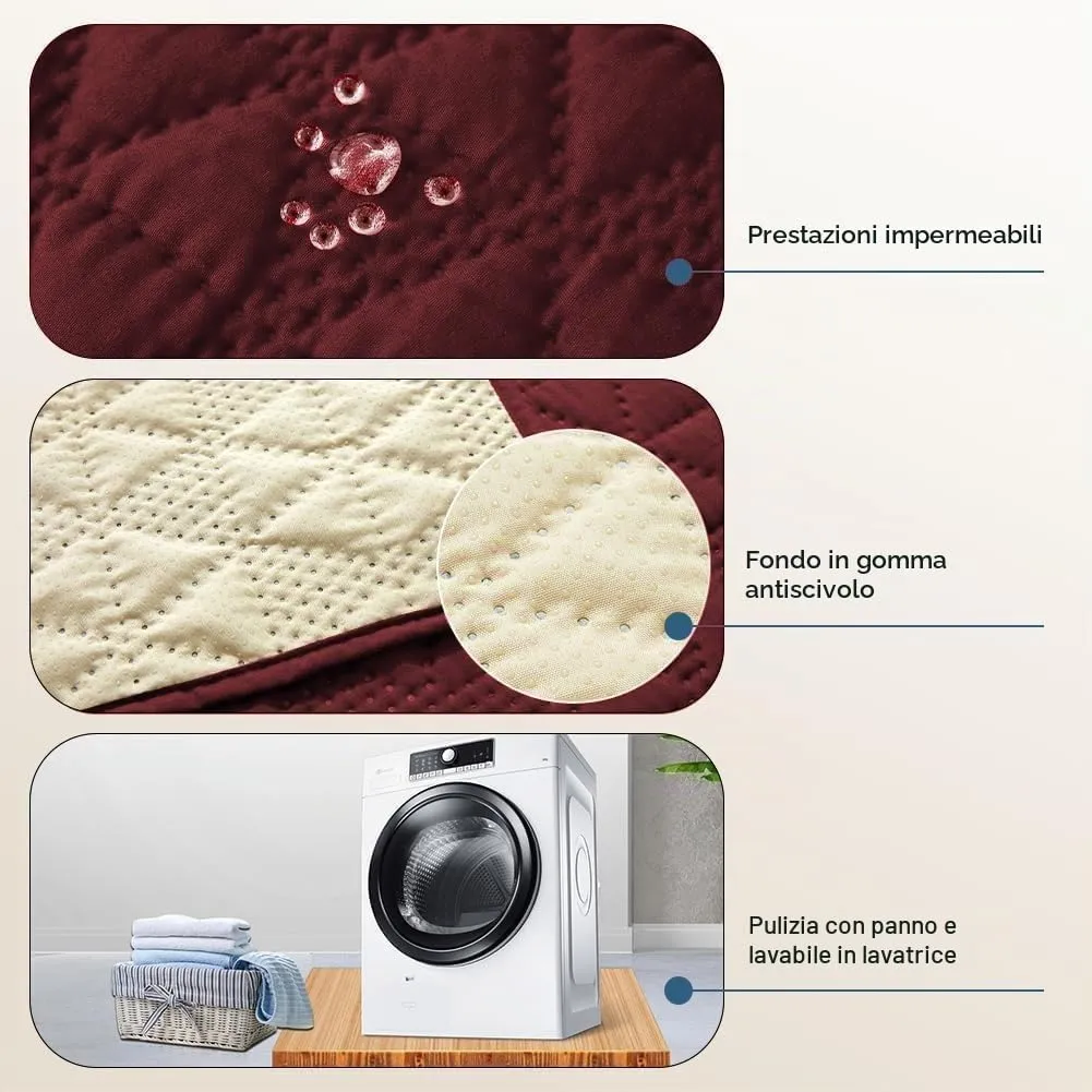 Taiyang Copridivano per Cani impermeabile, Coperta impermeabile per cani, protezione per mobili per bambini, bambini, cane, gatto, Fondo antiscivolo (Rosso Vivo, 132-208cm(1 Pack)) - immagine 3