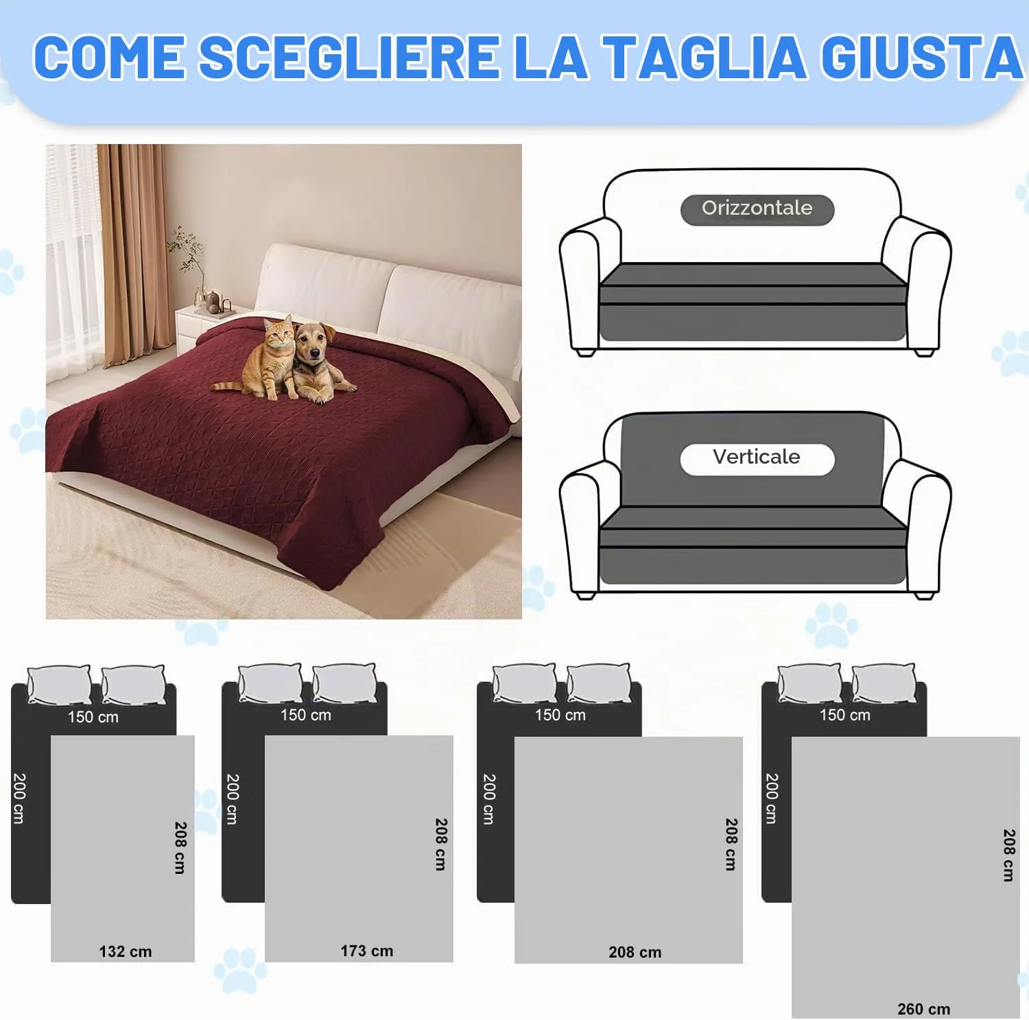 Taiyang Copridivano per Cani impermeabile, Coperta impermeabile per cani, protezione per mobili per bambini, bambini, cane, gatto, Fondo antiscivolo (Rosso Vivo, 132-208cm(1 Pack)) - immagine 5