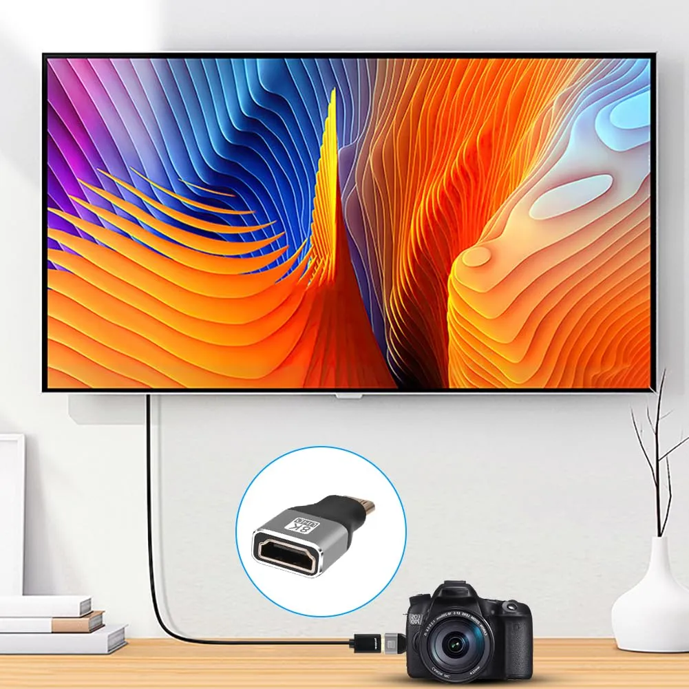 AXFEE Adattatore 2 in 1 da mini maschio a HDMI femmina, 8K a 60 Hz - immagine 6