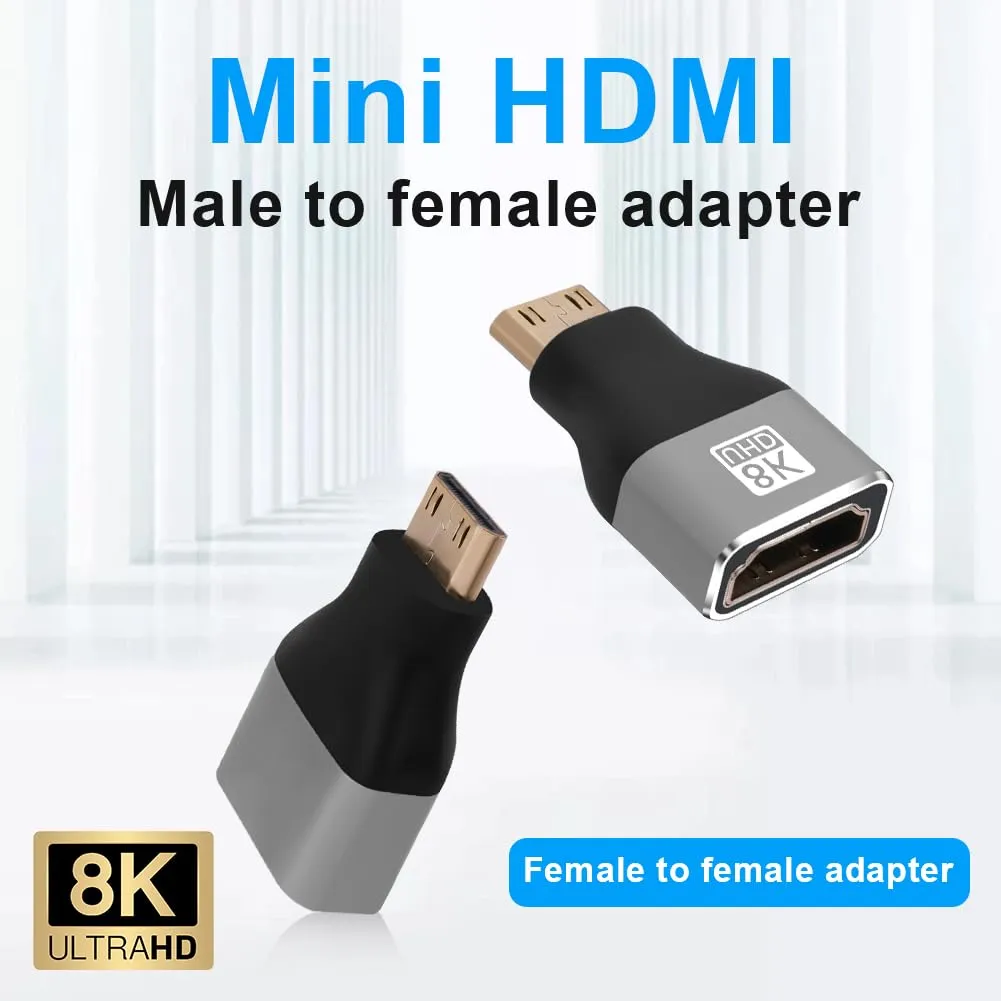 AXFEE Adattatore 2 in 1 da mini maschio a HDMI femmina, 8K a 60 Hz - immagine 7