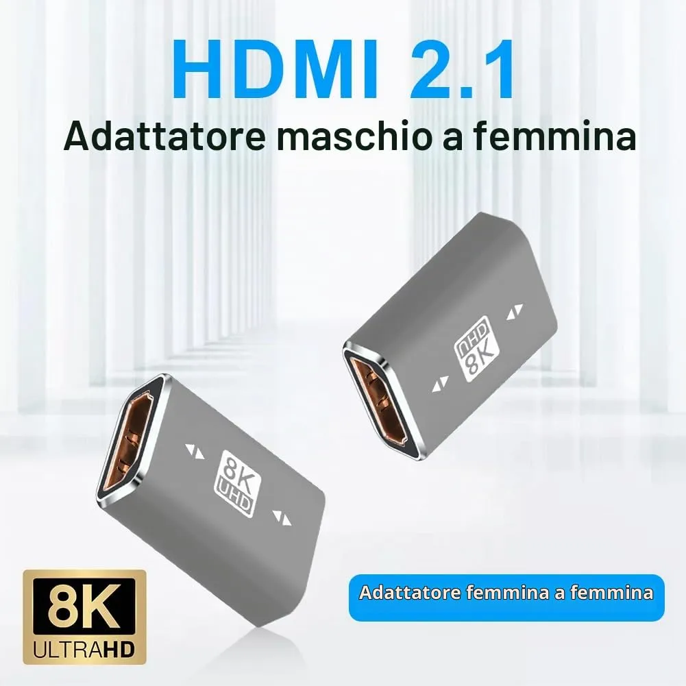 AXFEE 2 Adattatori HDMI Femmina a Femmina, 8K a 60Hz, Accoppiatore HDMI - immagine 5