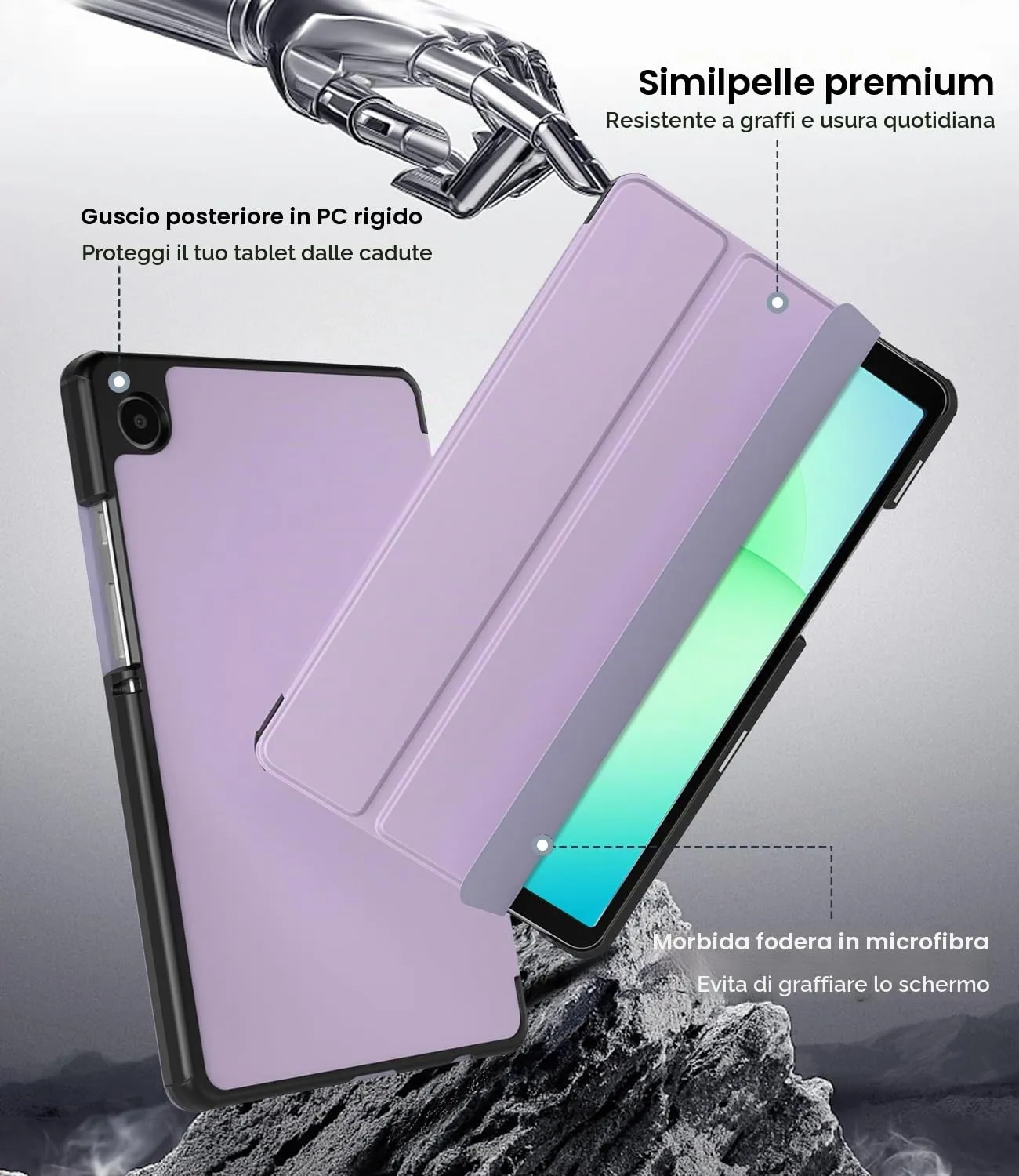 TiMOVO Cover per Samsung Galaxy Tab A11/A9 8,7 Pollici, Lilla - immagine 4