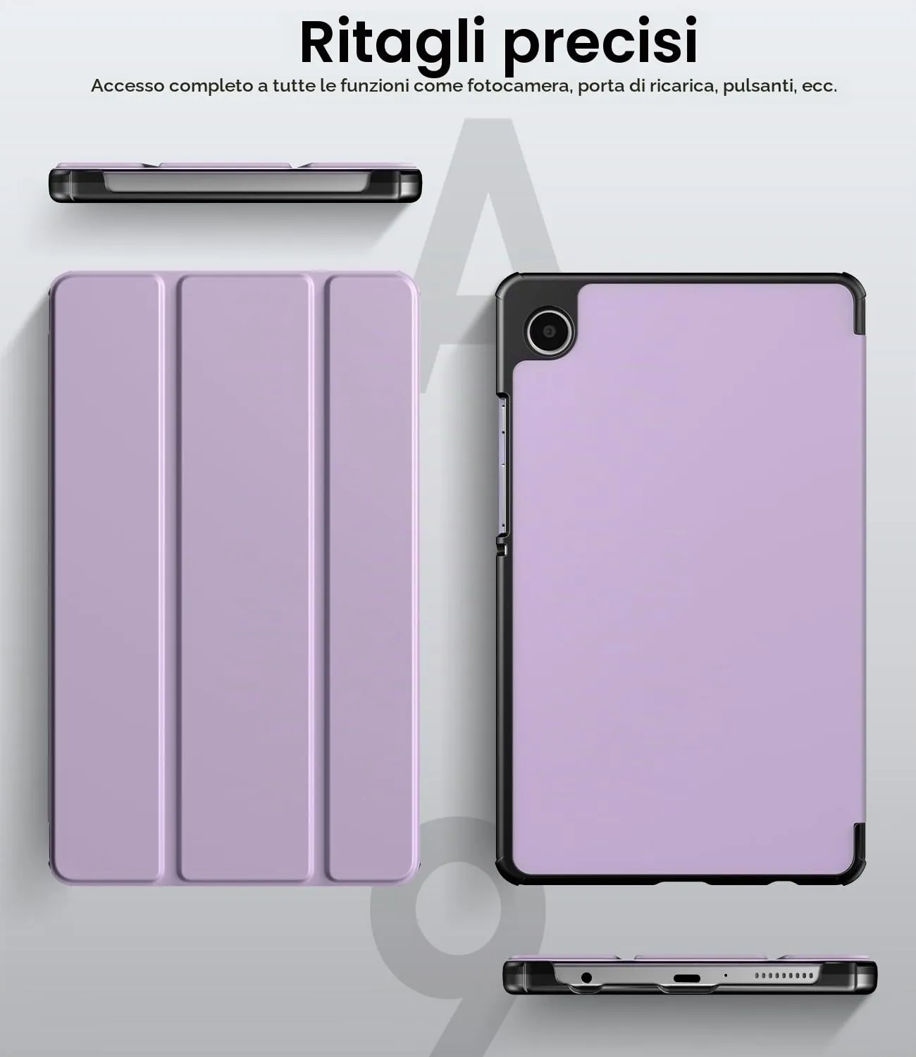 TiMOVO Cover per Samsung Galaxy Tab A11/A9 8,7 Pollici, Lilla - immagine 6