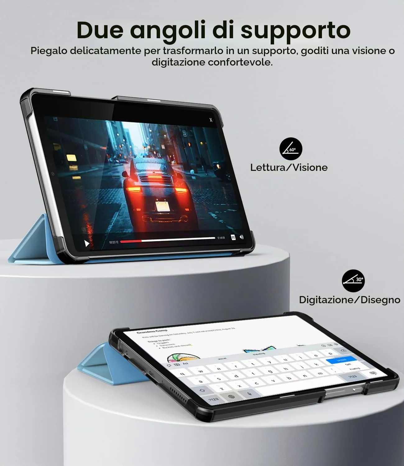 TiMOVO Cover per Samsung Galaxy Tab A11/A9 8,7 Pollici, BluNebbioso - immagine 3