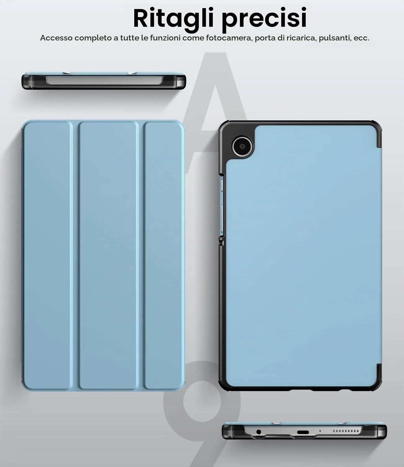 TiMOVO Cover per Samsung Galaxy Tab A11/A9 8,7 Pollici, BluNebbioso - immagine 6