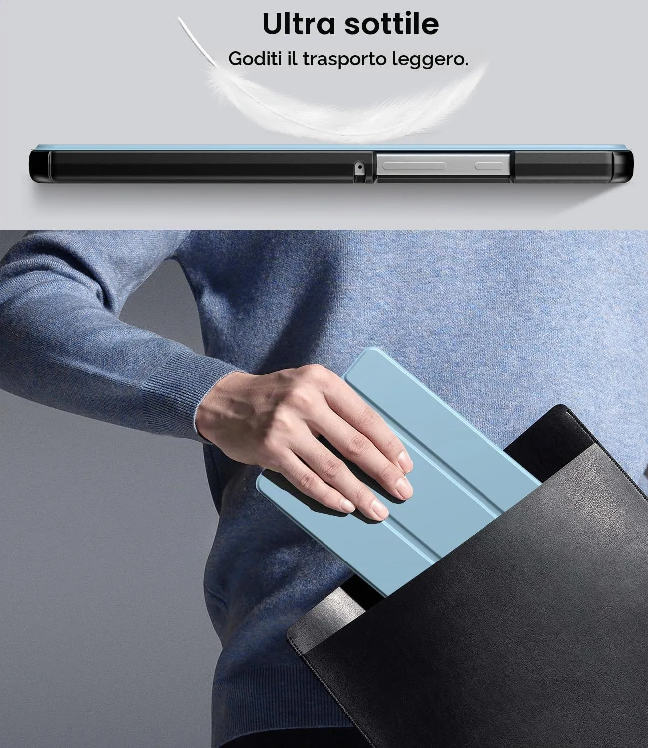 TiMOVO Cover per Samsung Galaxy Tab A11/A9 8,7 Pollici, BluNebbioso - immagine 7