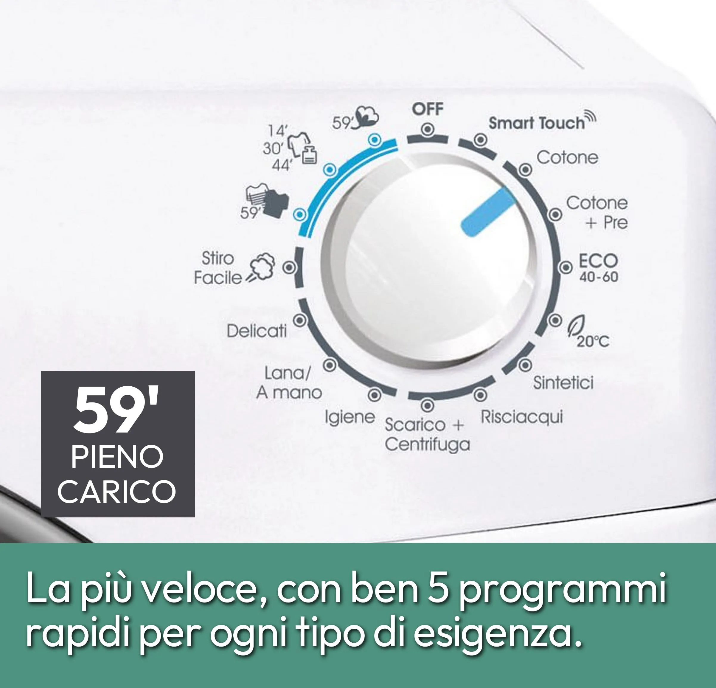 Candy Smart Lavatrice 7 Kg, 1200 Giri, Classe C, Bianco - immagine 6