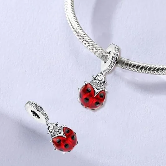 QIKAOLA Ciondolo Bead Charm Perline in argento sterling S925 per bracciali e collane europee per donne - immagine 2