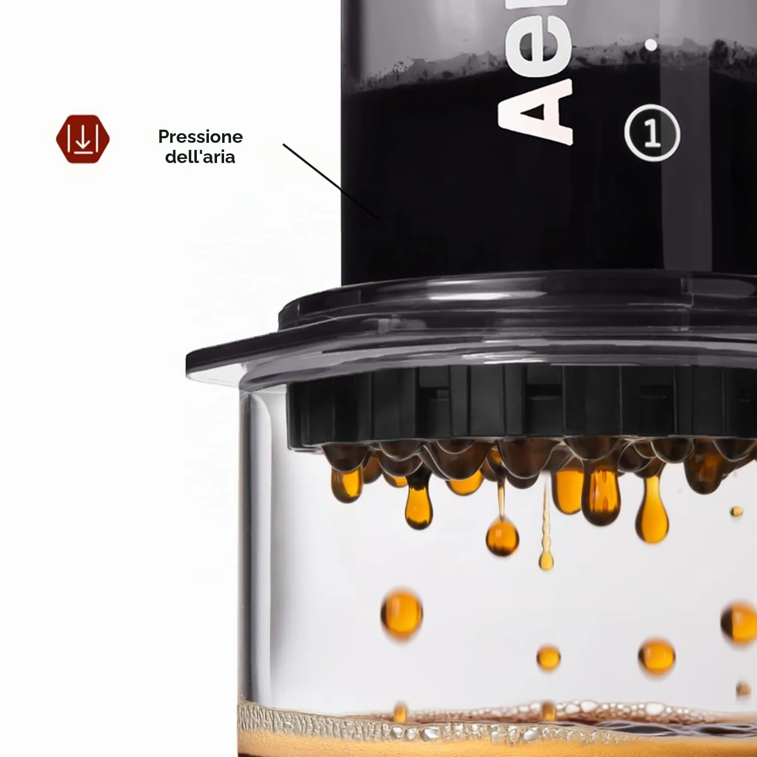 AeroPress Clear Black Coffee Press, French Press tutto in uno, macchina da caffè manuale stile espresso e pour-over, infusione in 2 minuti, piccola macchina portatile da viaggio e campeggio - immagine 4