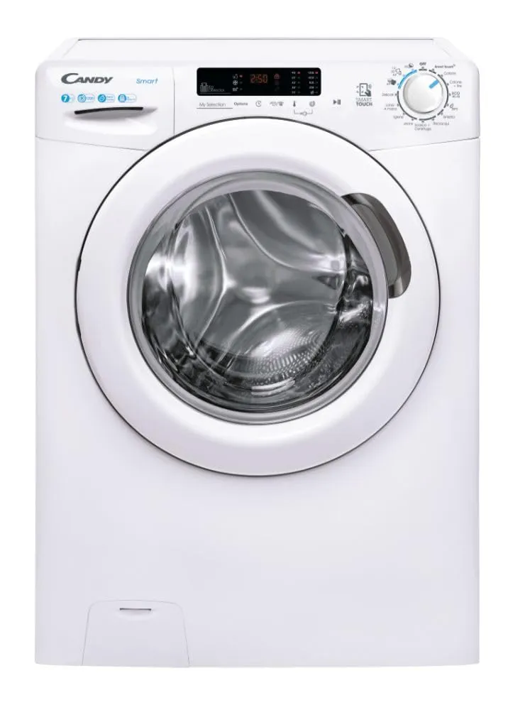 Candy Smart CS 1272DE/1-11, Lavatrice slim a carica frontale, 7 KG, Classe D, 1200 giri, 79 dB, Partenza Ritardata, 16 programmi, Bianco, AxLxP 85x60x45 cm - immagine 1