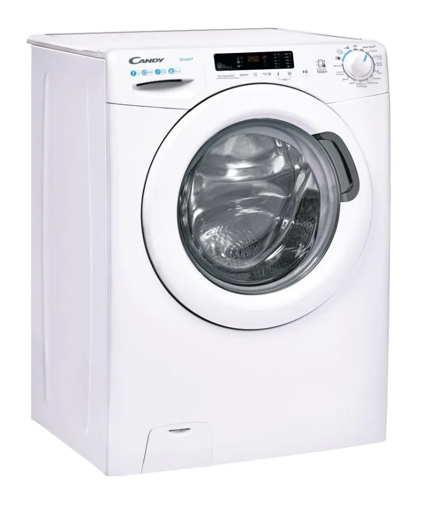 Candy Smart CS 1272DE/1-11, Lavatrice slim a carica frontale, 7 KG, Classe D, 1200 giri, 79 dB, Partenza Ritardata, 16 programmi, Bianco, AxLxP 85x60x45 cm - immagine 3