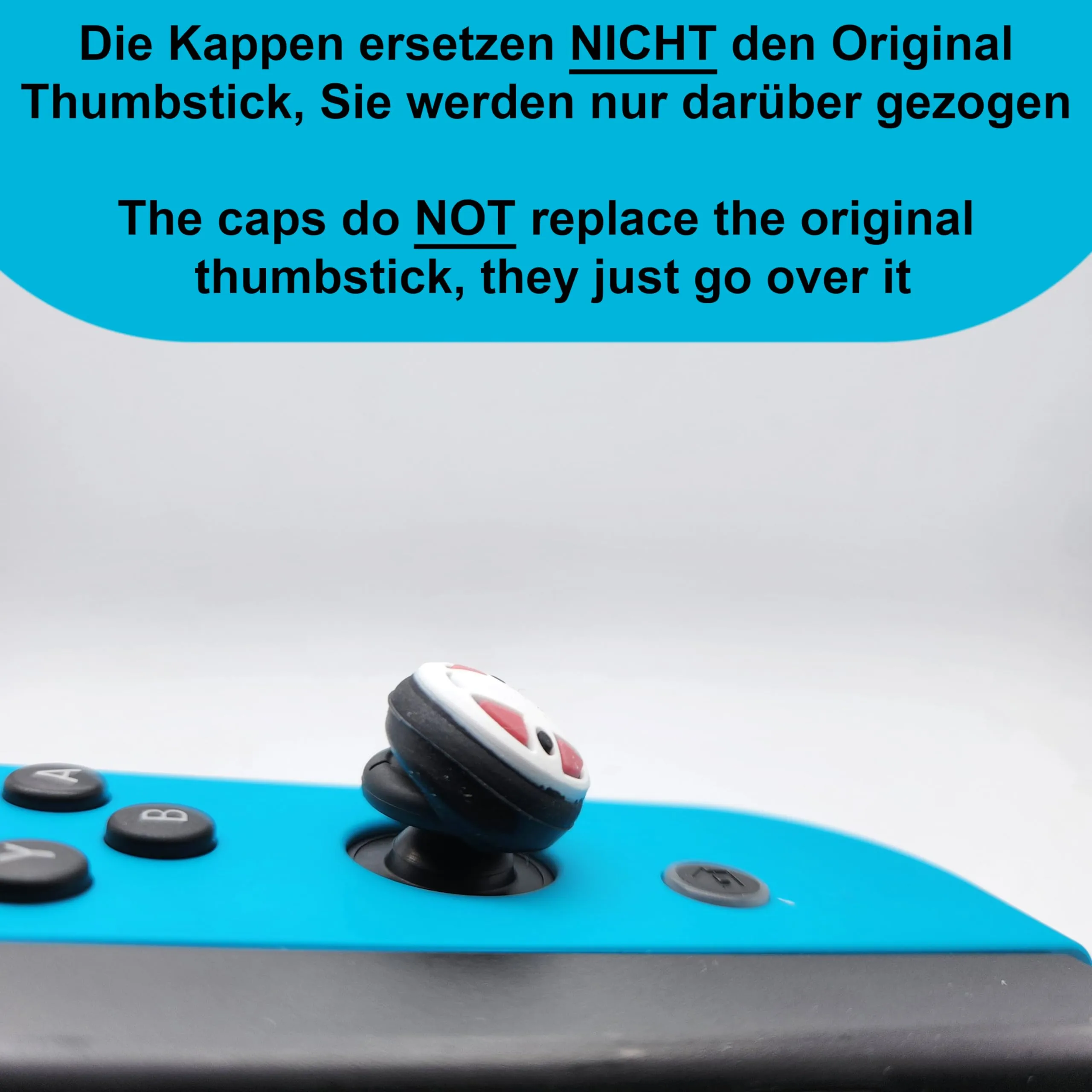 MatoSan 4 tappi in silicone per Thumbstick – Compatibile con controller portatili, modelli Steam Deck & Lite – Protezione Thumbstick & Grip accessori – Inserti Joystick colorati (bandai) - immagine 6