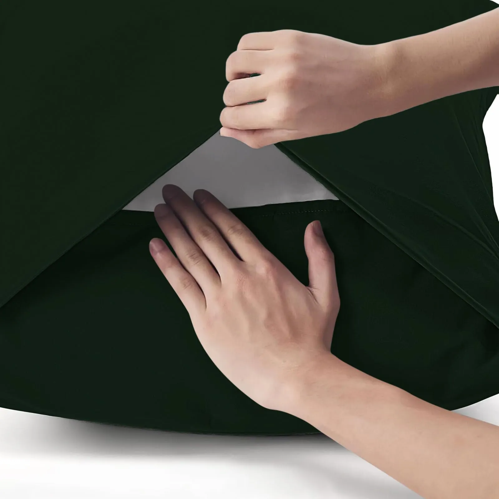 Federe Cuscini Letto Matrimoniale Cotone 50x80 cm 2 PCS, Set 2 Federe Certificato Oeko-TEX in Premium Cotone 110GSM, Morbida e Traspirante, Ipoallergenica -Verde Bosco - immagine 3