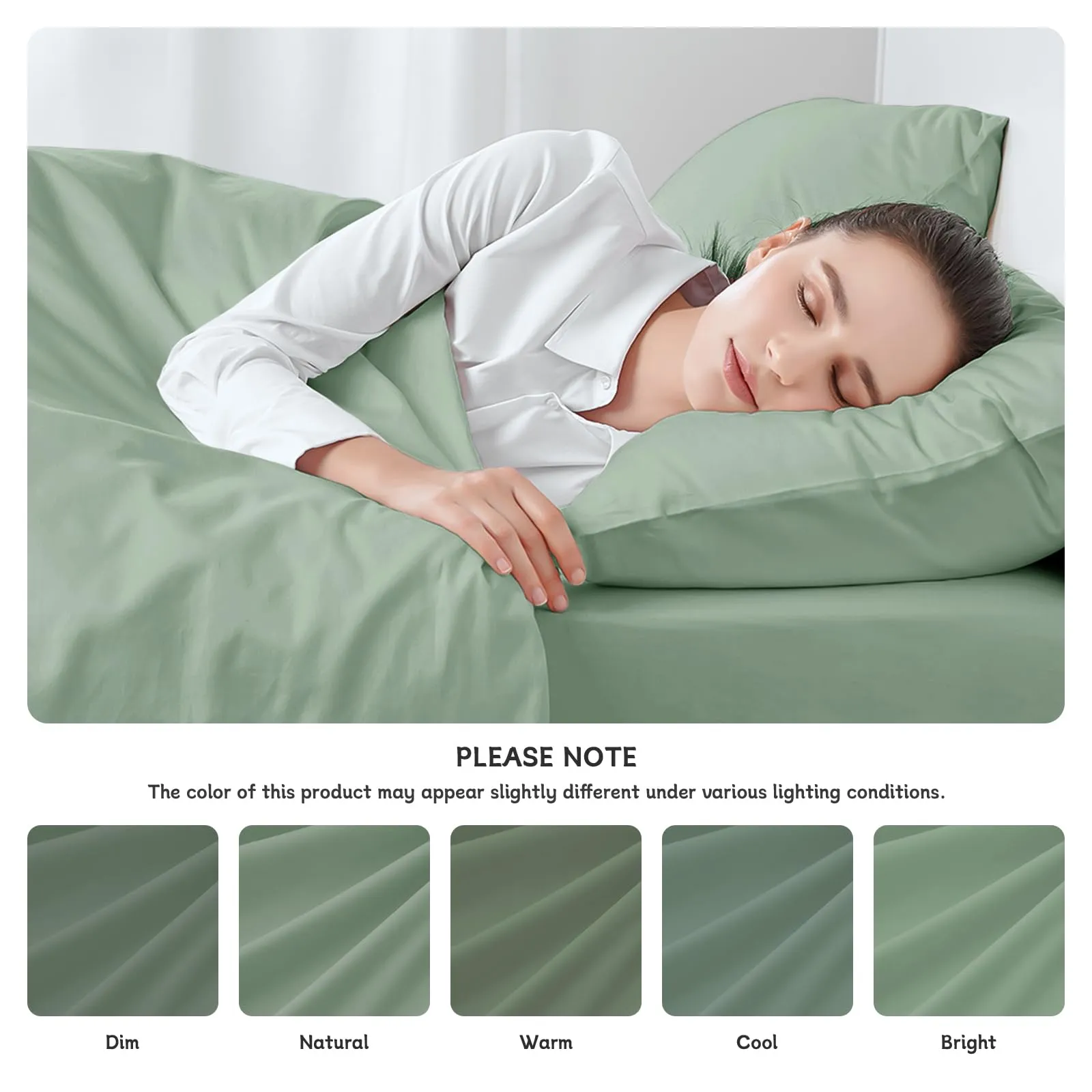 Federe Cuscini Letto Matrimoniale Cotone 45x150 cm 1 PCS, Federe Certificato Oeko-TEX in Premium Cotone 110GSM, Morbida e Traspirante, Ipoallergenica -Verde Acqua - immagine 5