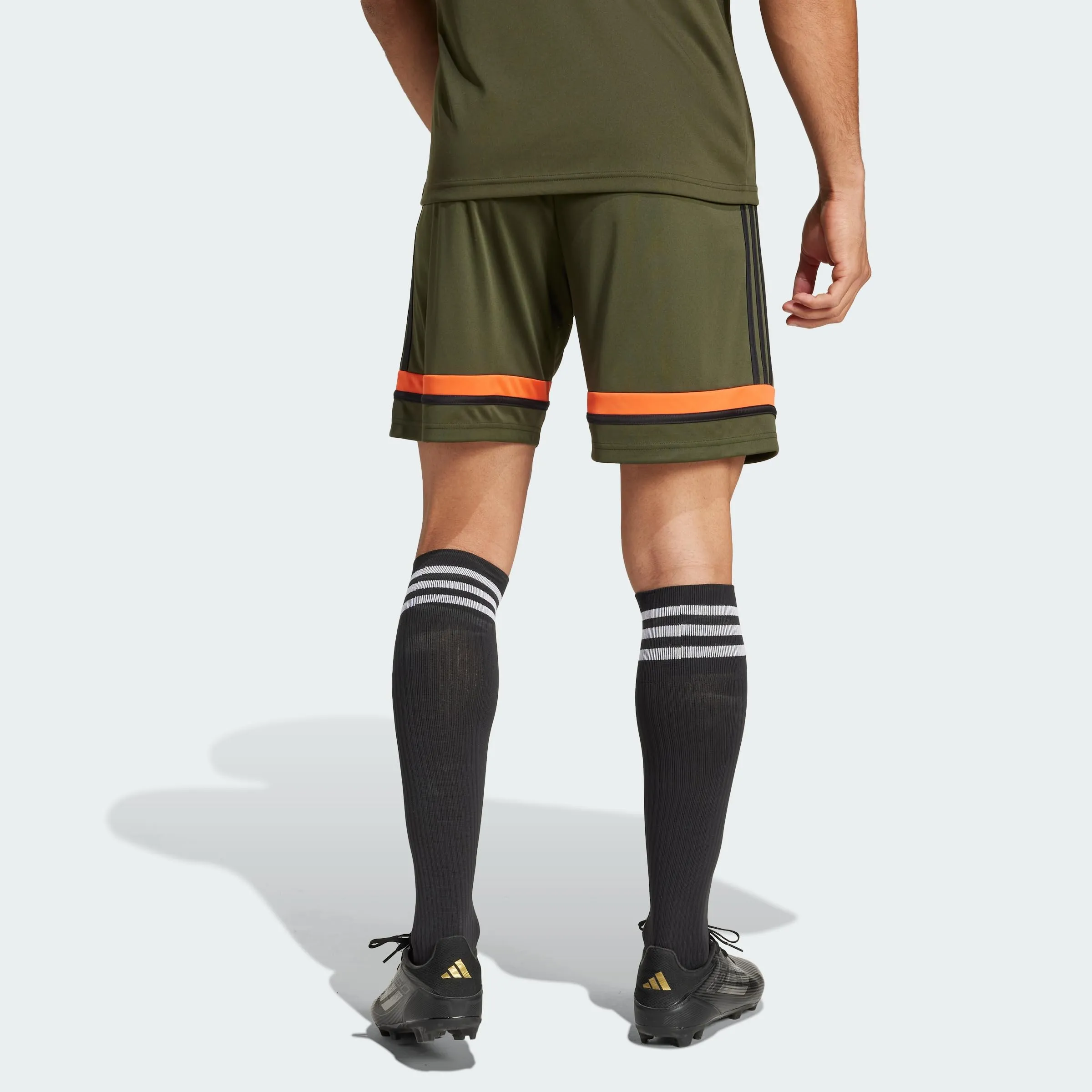 adidas Uomo SQUADRA25 SHORT, Night Cargo / Black / Semi Impact Orange, L - immagine 4