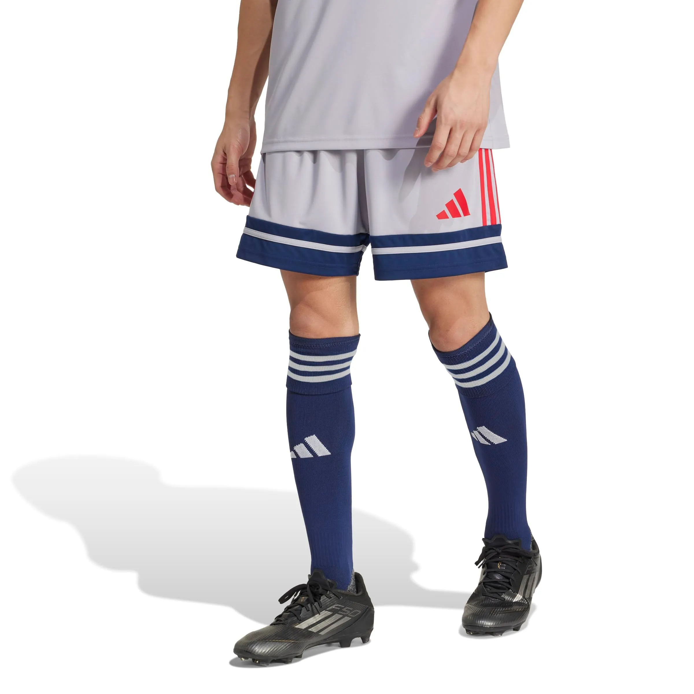Adidas Uomo SQUADRA25 Short, Glory Grey/Team Navy Blue 2/Pure Ruby, L - immagine 2