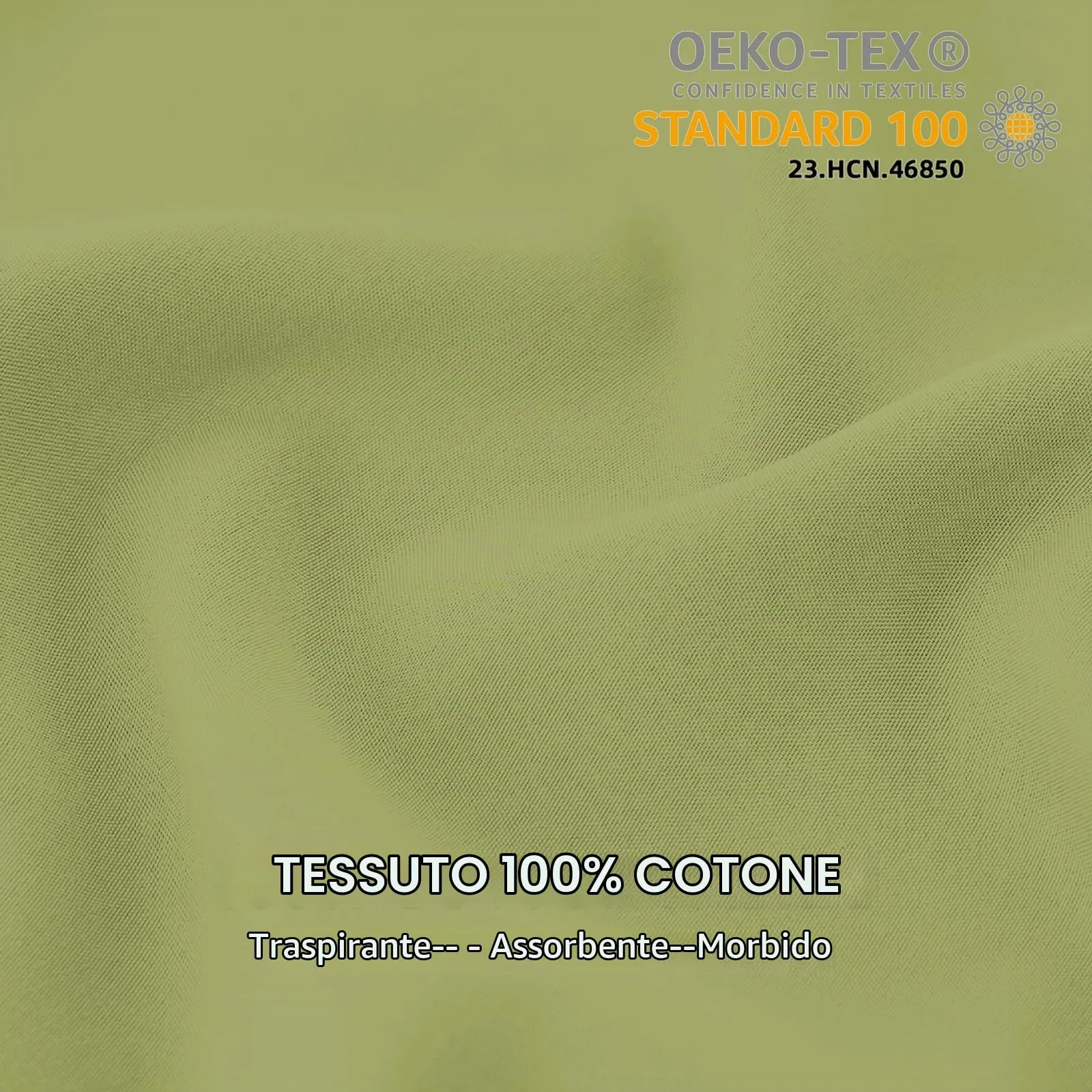 Federe Cuscini Letto Matrimoniale Cotone 50x80 cm 2 PCS, Set 2 Federe Certificato Oeko-TEX in Premium Cotone 110GSM, Morbida e Traspirante, Ipoallergenica -Verde Chiaro - immagine 2