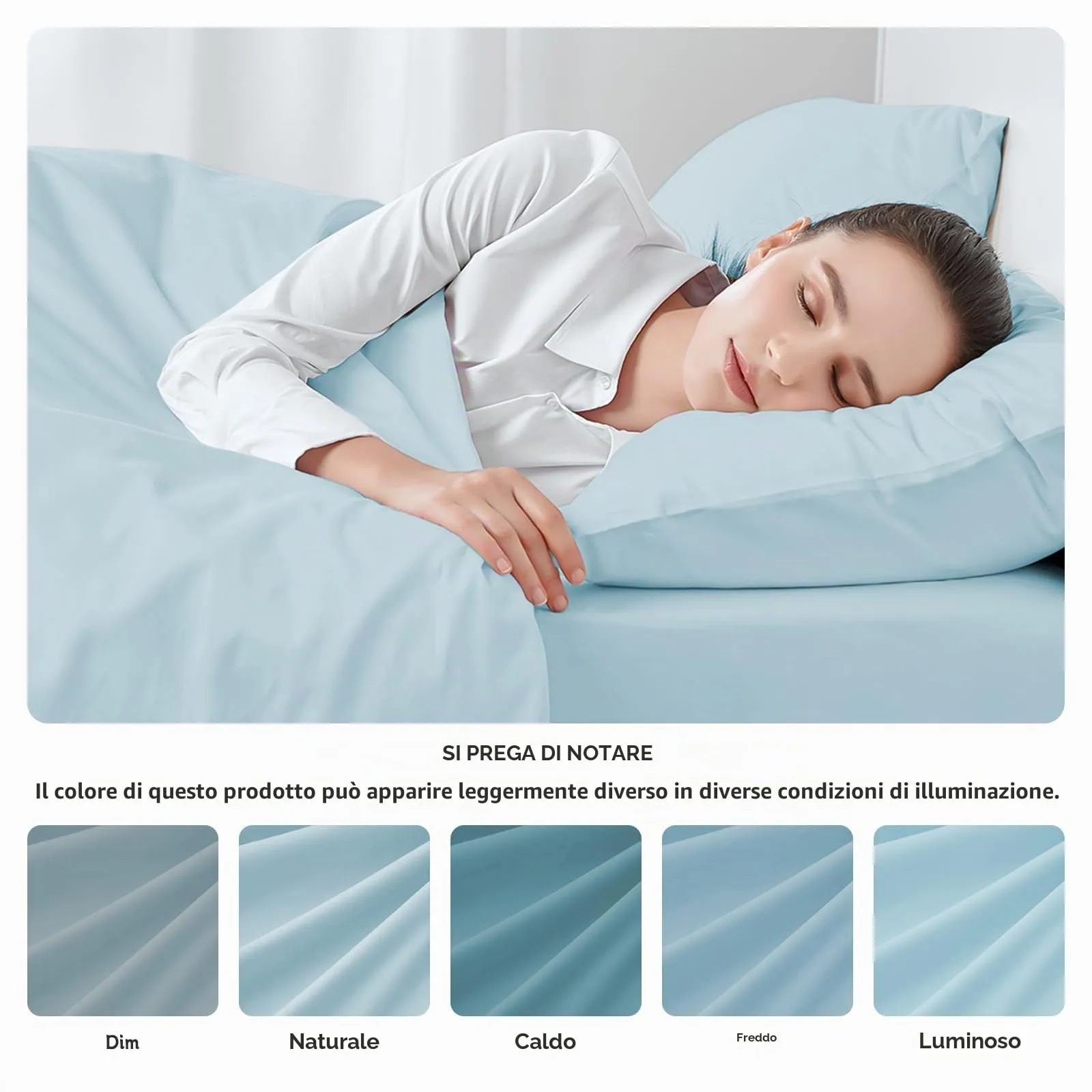 Federe Cuscini Letto Matrimoniale Cotone 40x70 cm 2 PCS, Set 2 Federe Certificato Oeko-TEX in Premium Cotone 110GSM, Morbida e Traspirante, Ipoallergenica -Azzurro - immagine 5