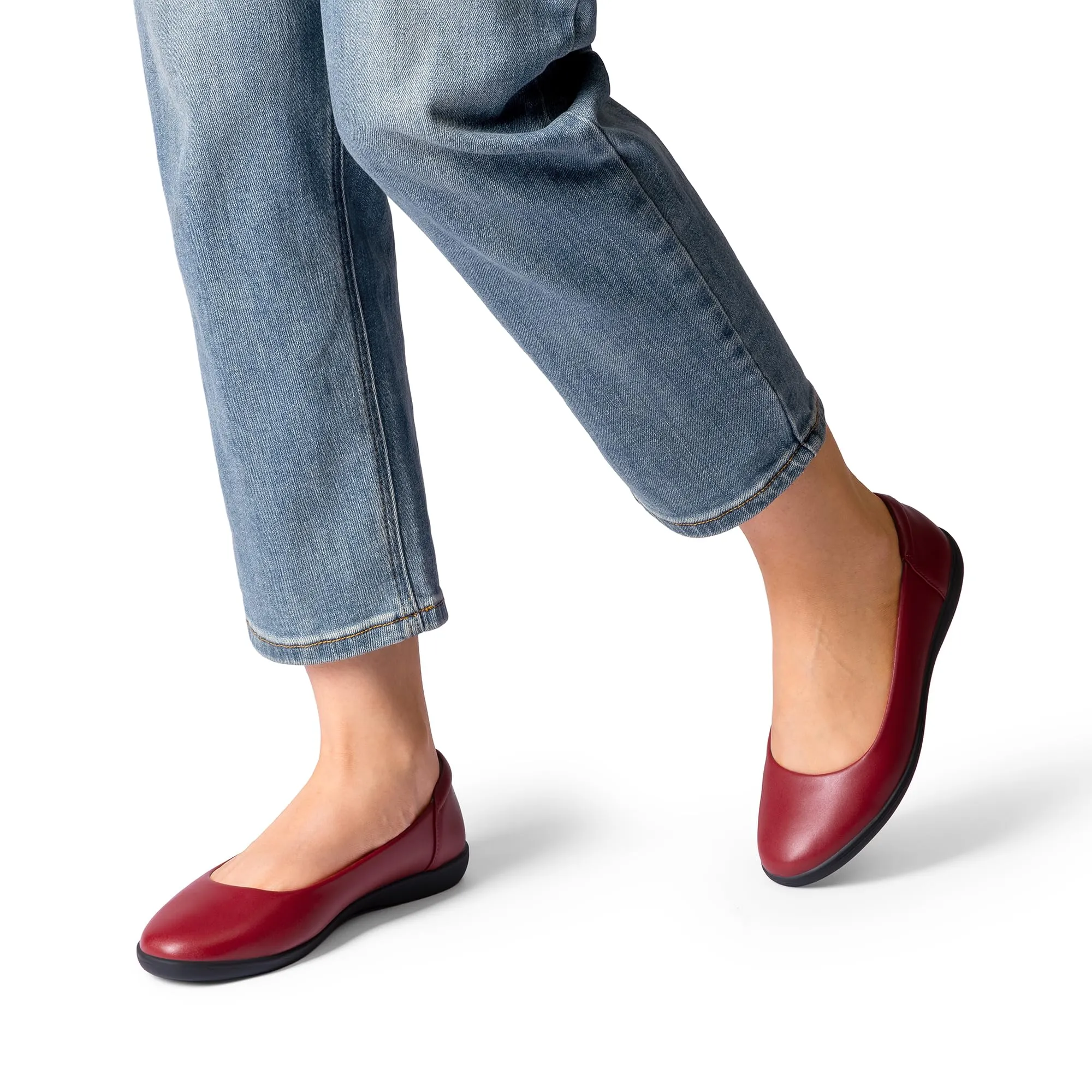 DREAM PAIRS Ballerine Donna Comode Classiche,Rosso-Pu,41.5 - immagine 2