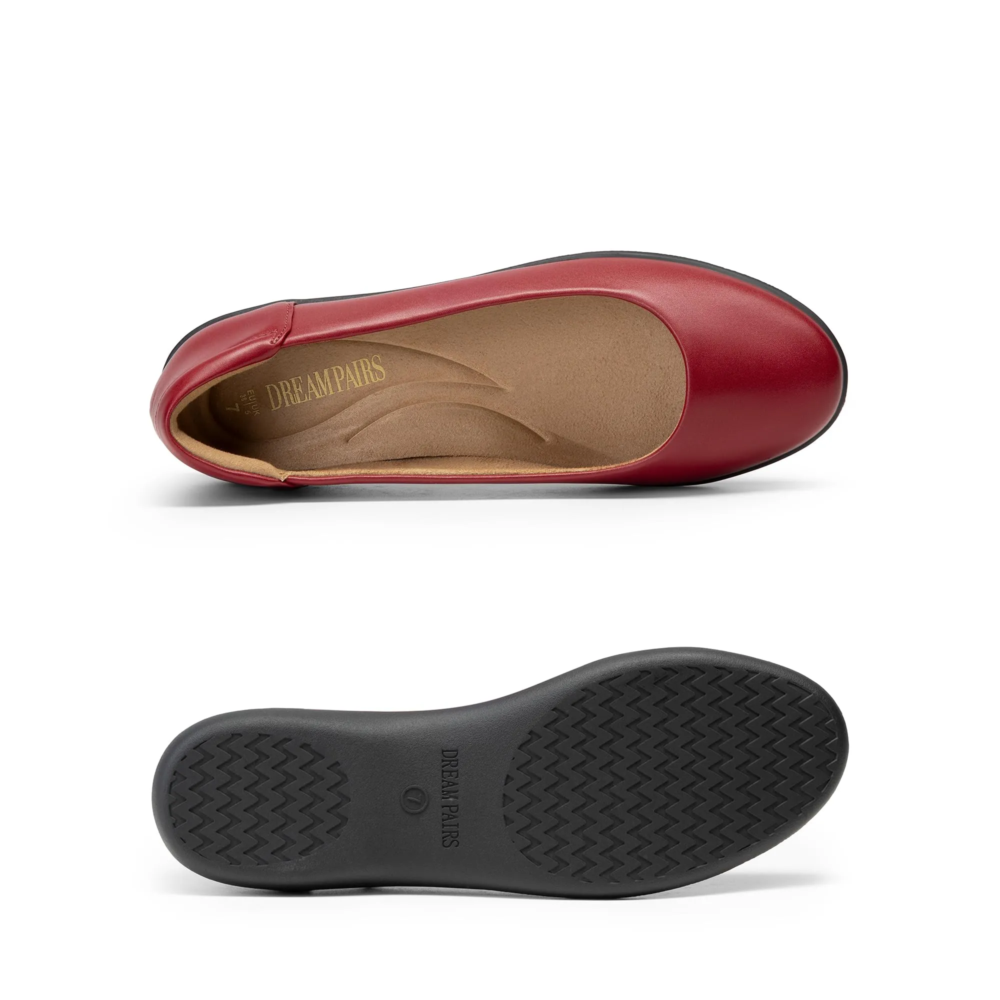 DREAM PAIRS Ballerine Donna Comode Classiche,Rosso-Pu,41.5 - immagine 3