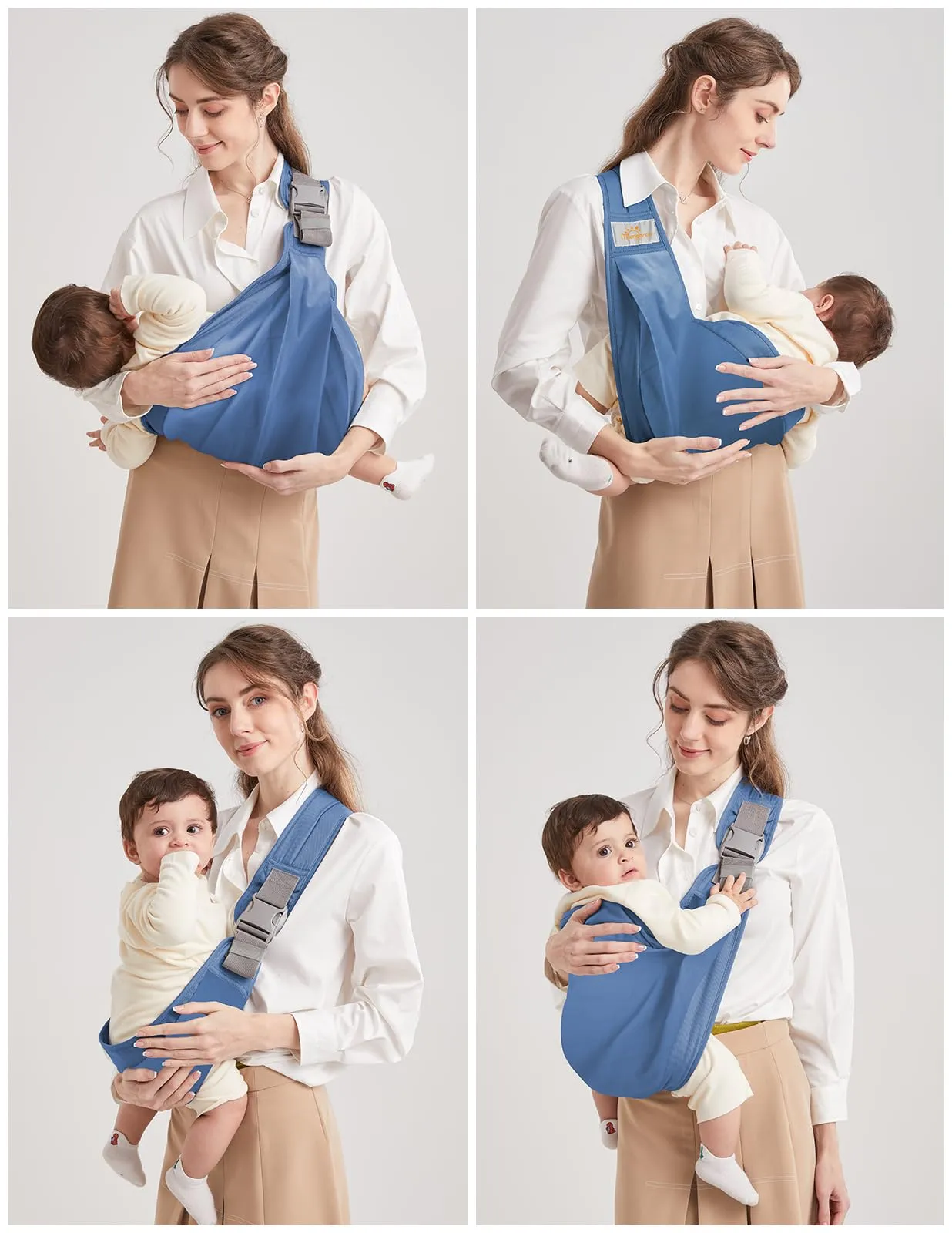 Mumgaroo Fascia Porta Bebè Ergonomica (da 0 a 15kg, Pieghevole 12 cm) - immagine 4