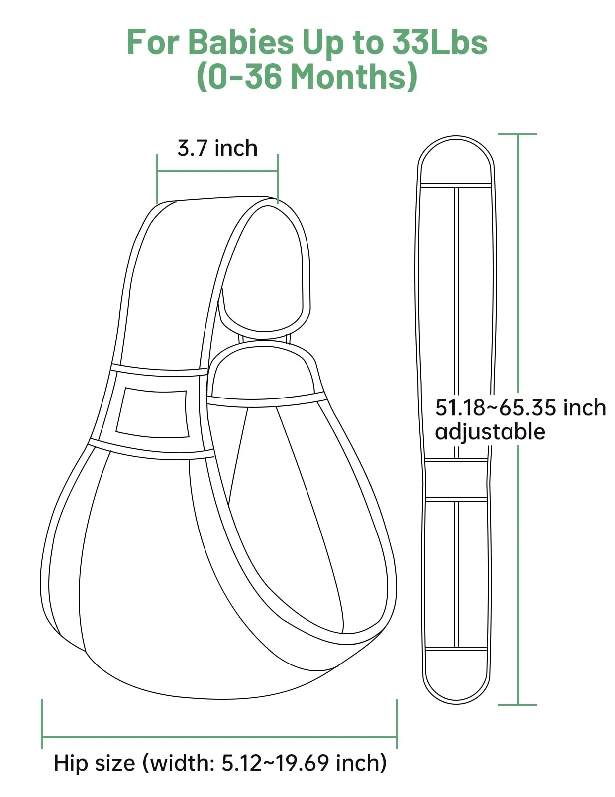 Mumgaroo Fascia Porta Bebè Ergonomica (da 0 a 15kg, Pieghevole 12 cm) - immagine 7