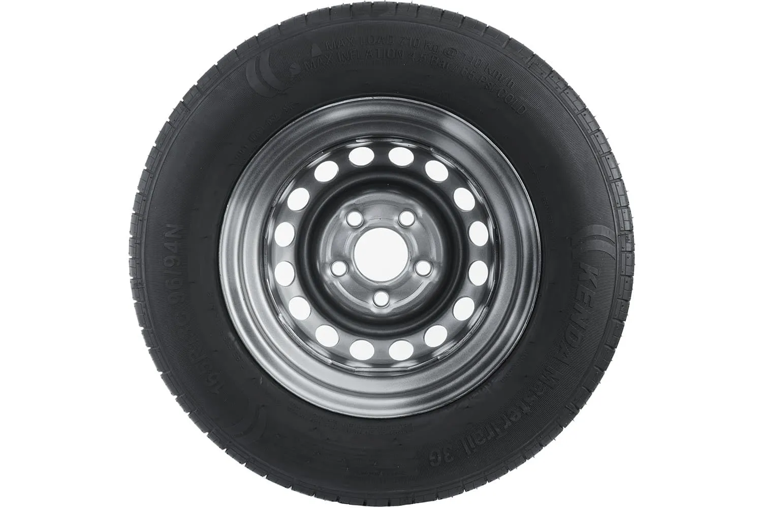 Kenda Ruota Completa Rinforzata 165/80 R13C per Rimorchi Pesanti e Roulotte, Portata 710 kg, Cerchio in Acciaio 4.5Jx13 H2 5x112 ET30, Pneumatico KargoTrail 3G - immagine 5