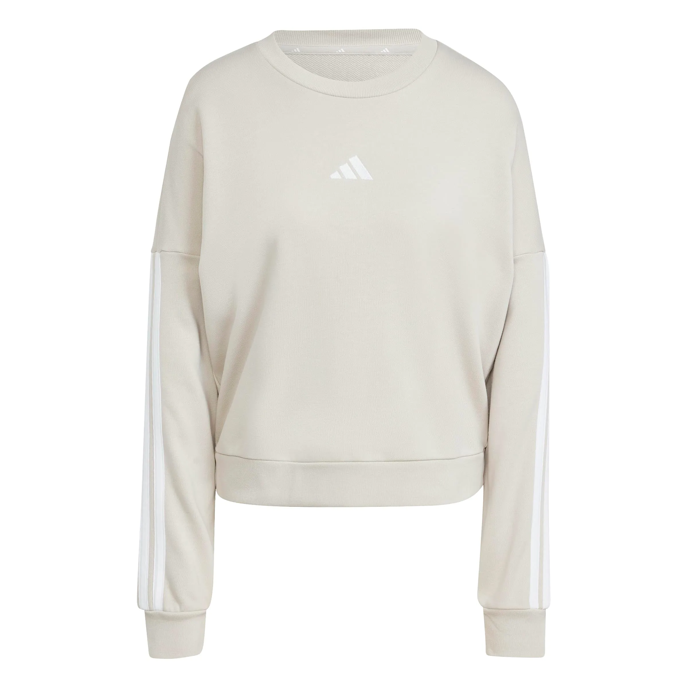 Adidas Femme Essentials 3-Stripes French Terry Sweatshirt, Wonder Alumina/White, M - immagine 1