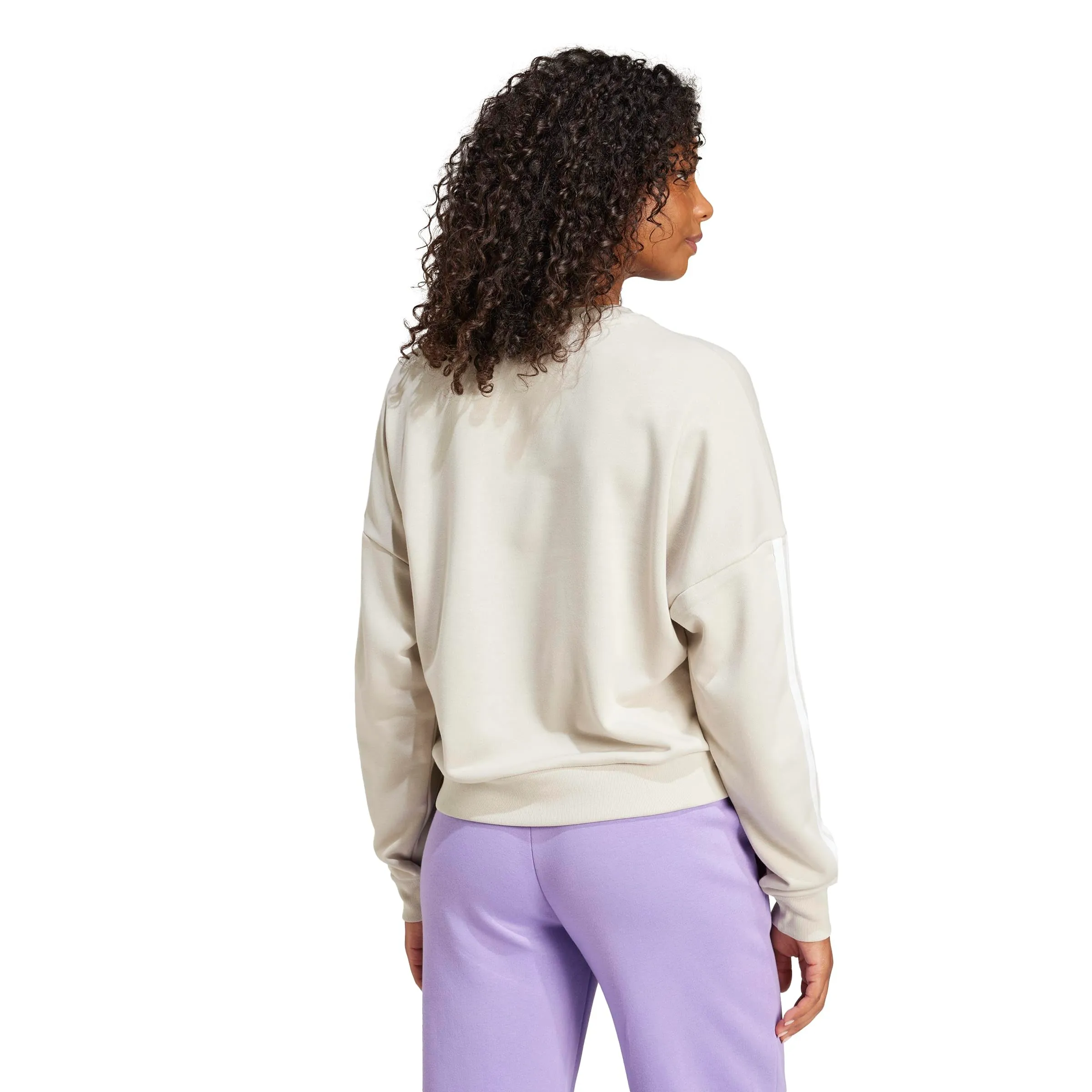 Adidas Femme Essentials 3-Stripes French Terry Sweatshirt, Wonder Alumina/White, M - immagine 2