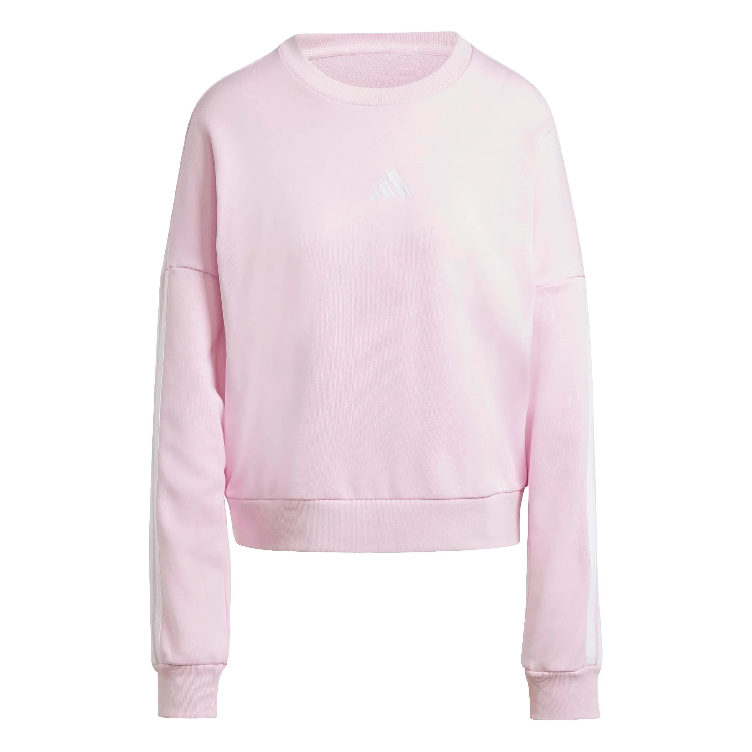 Adidas Femme Essentials 3-Stripes French Terry Sweatshirt, Clear Pink/White, S - immagine 1