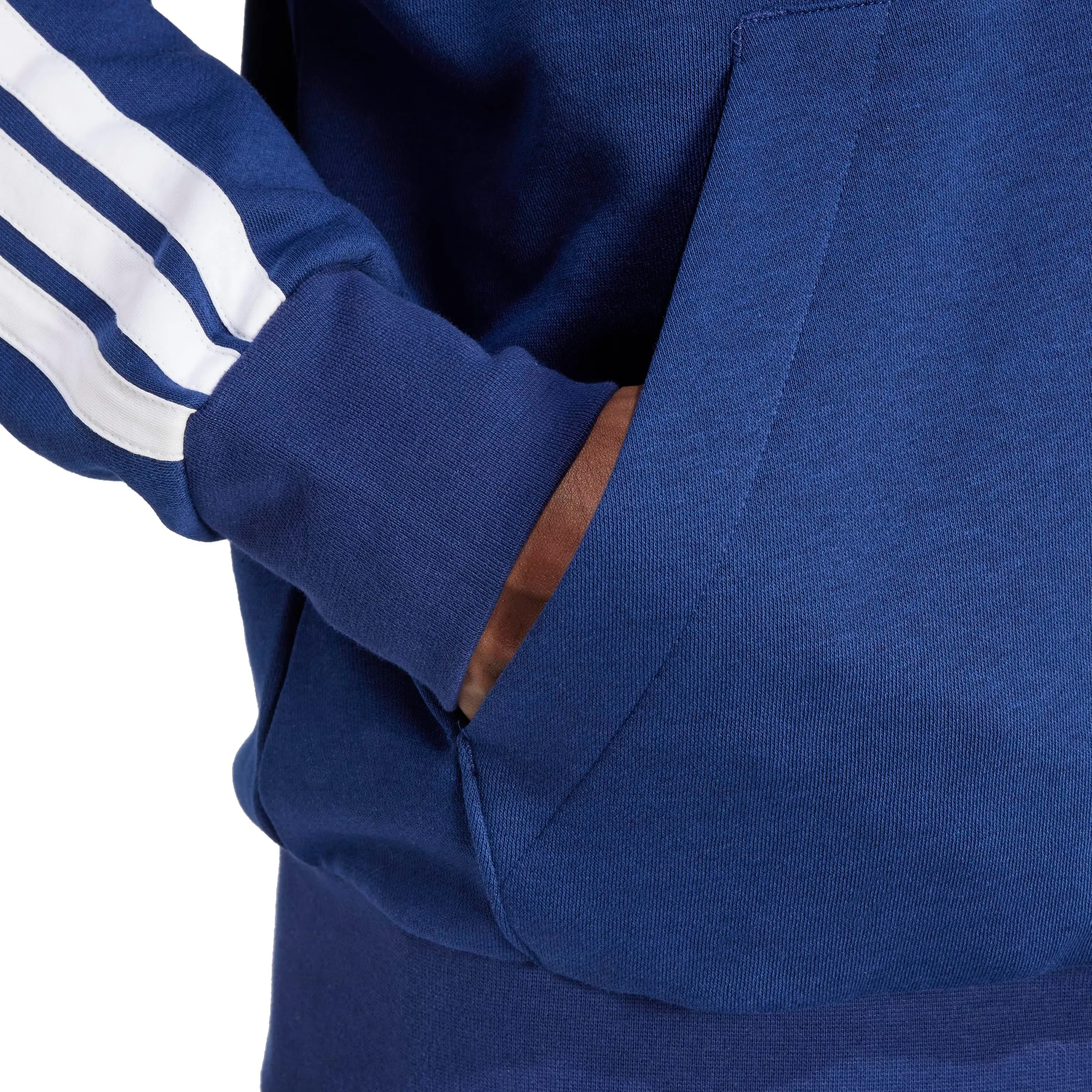 adidas Uomo Essential Three Stripes Fleece Zipper Hoodie Sweatshirt, Dark Blue/White, XXL - immagine 6